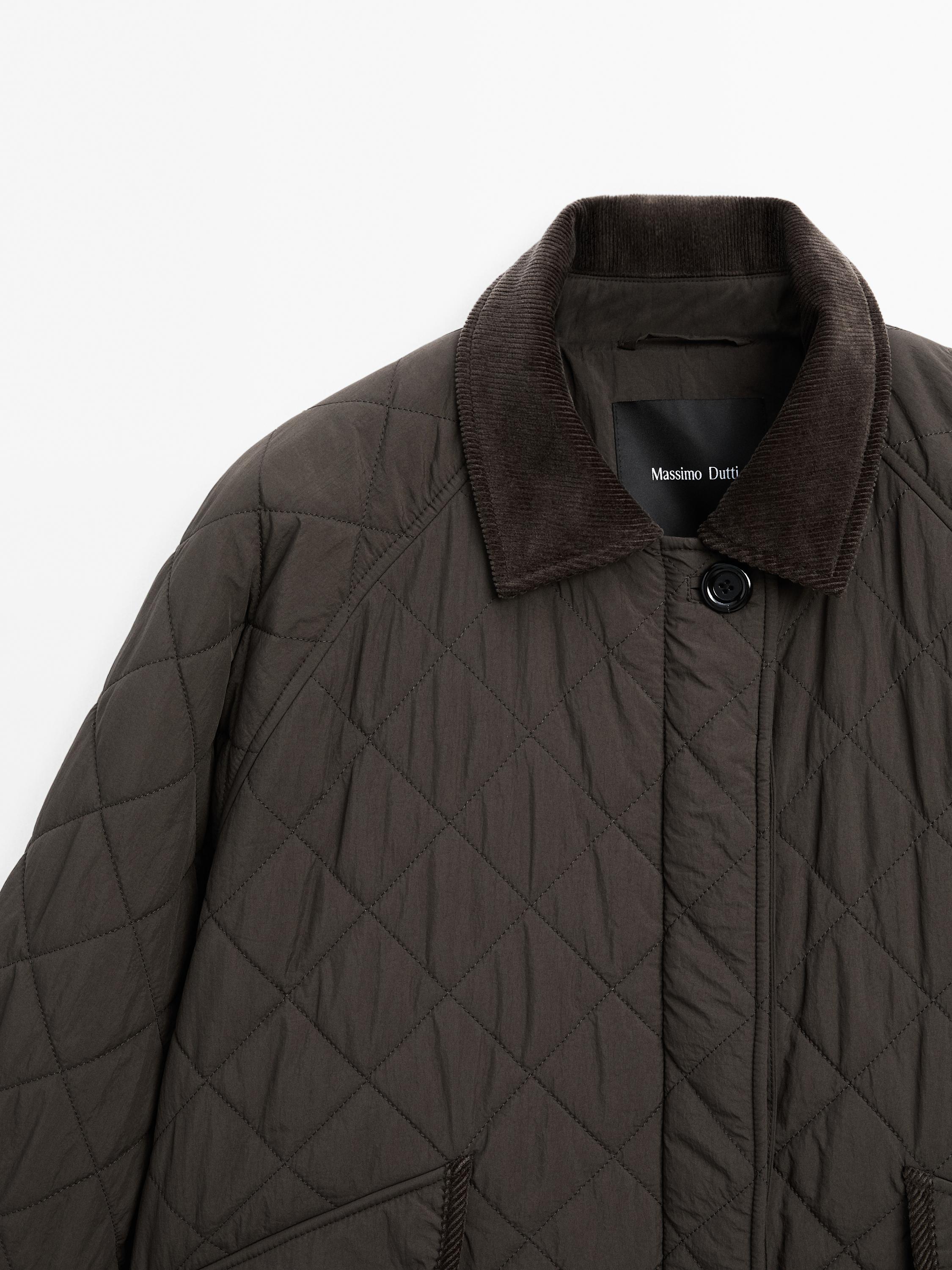 Short lightweight jacket with corduroy detail