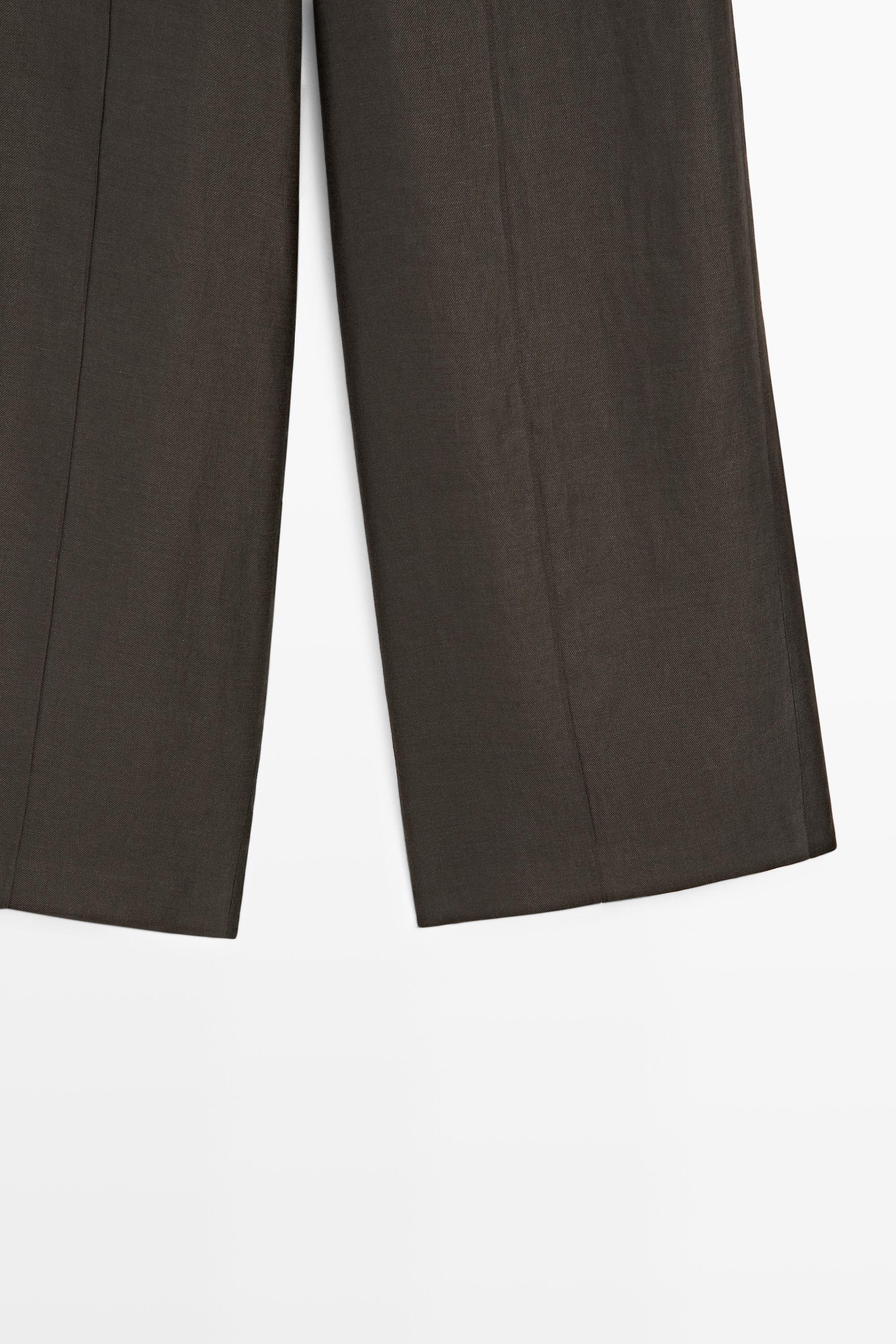 100% linen flowing pants — BROWN MARL