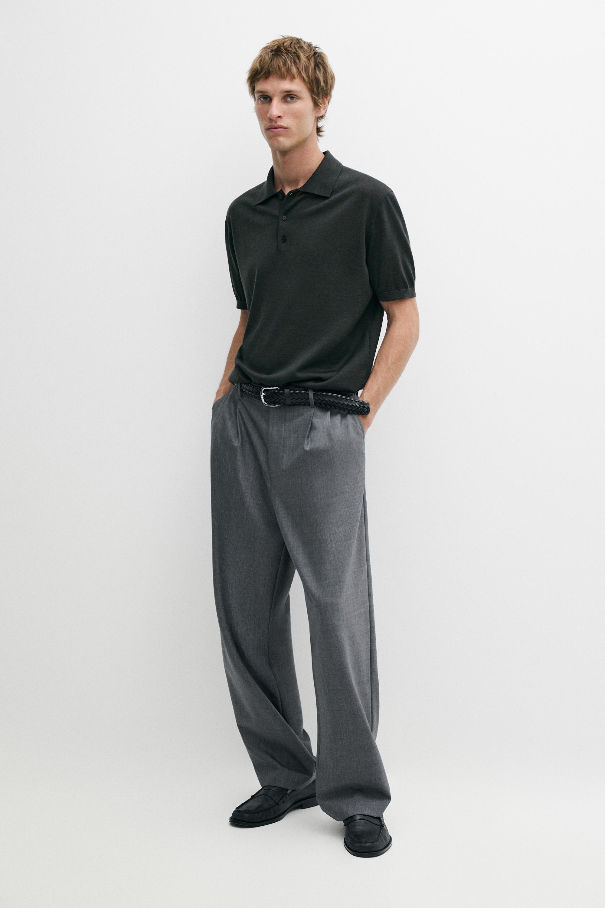 Polo In Misto Lana - Verde Grigiastro - Xxl - Massimo Dutti - Male-image