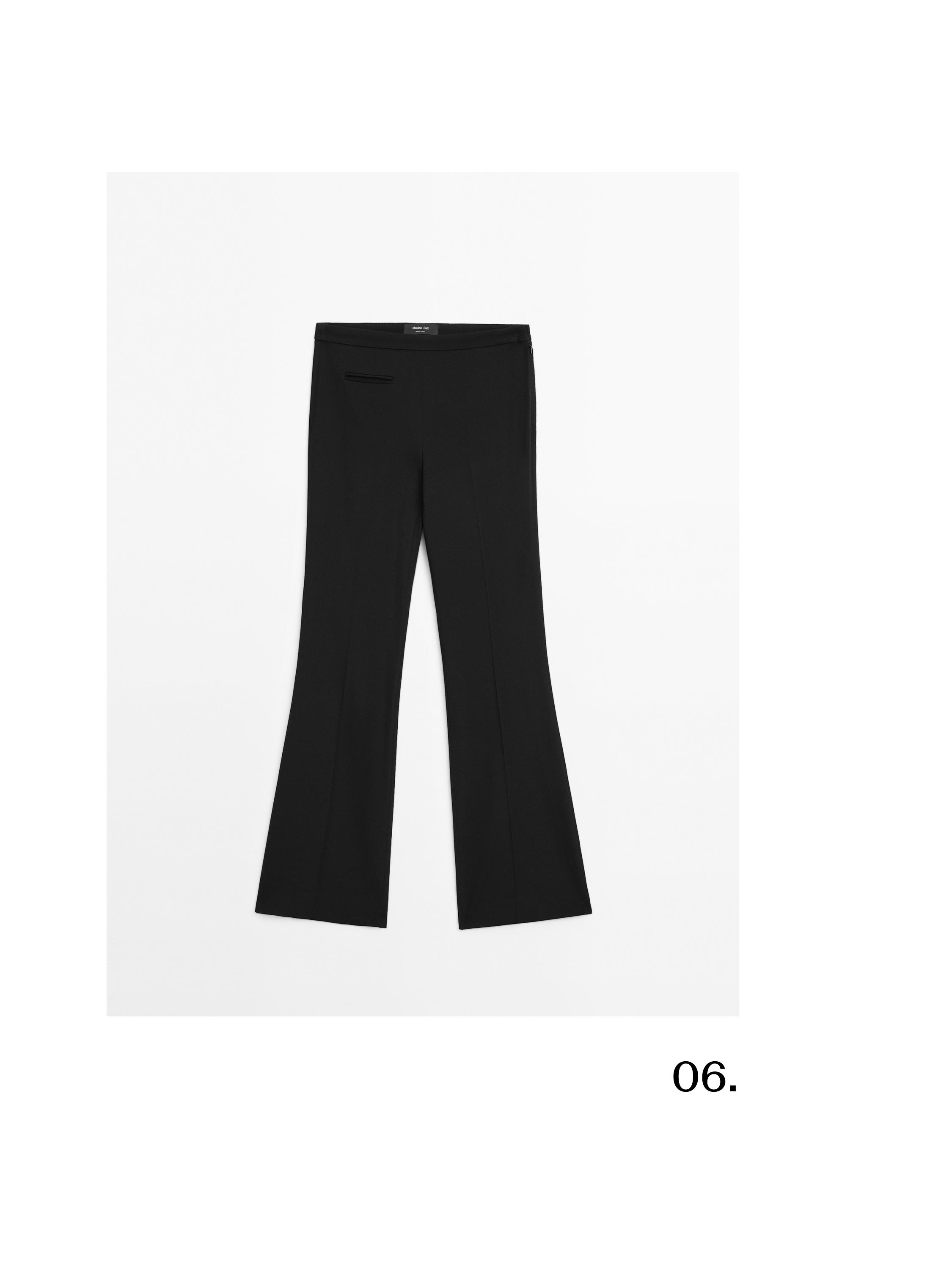 Flared trousers with pocket — BLACK