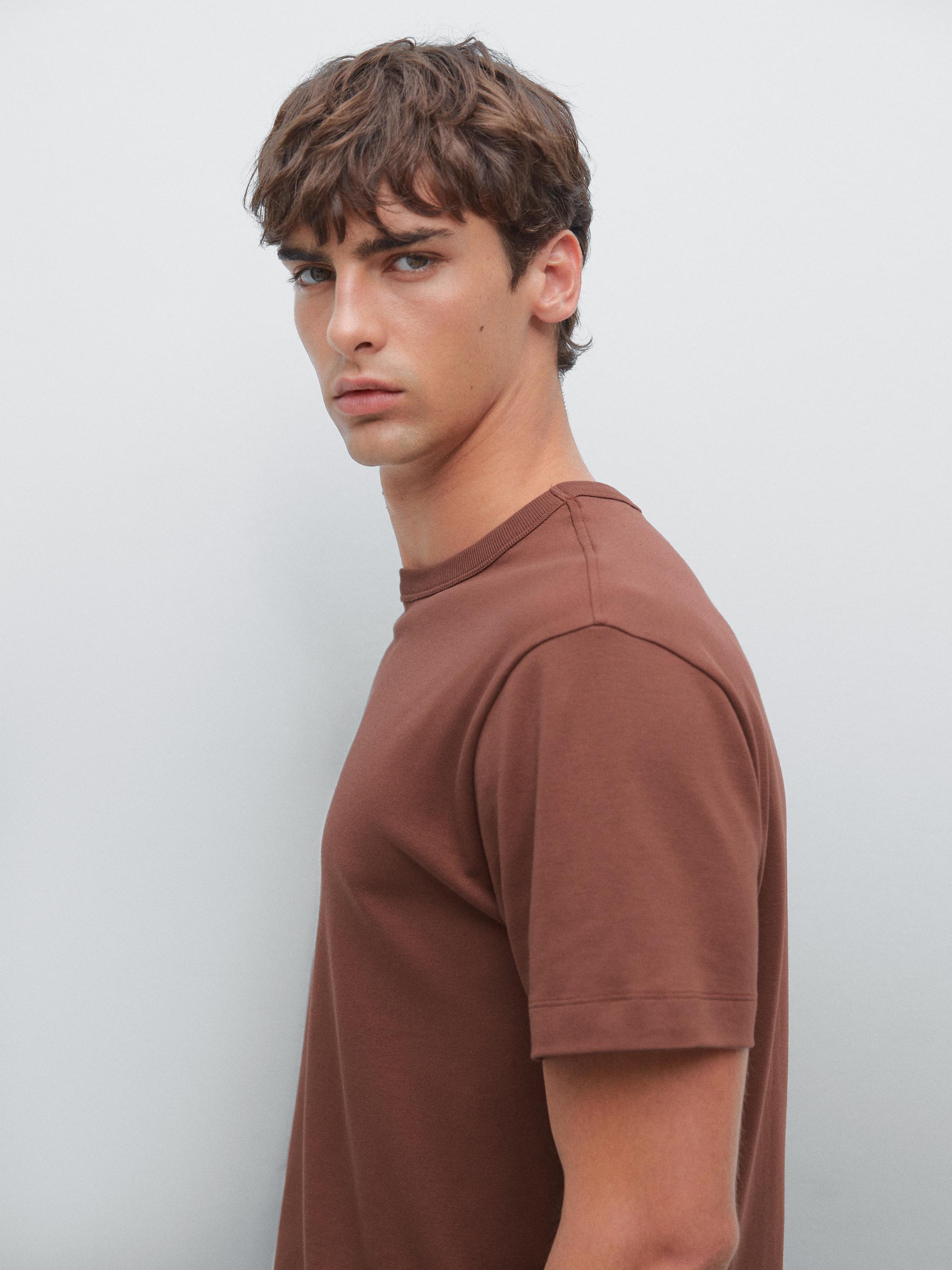 100% cotton short-sleeve T-shirt — TERRA-COTTA