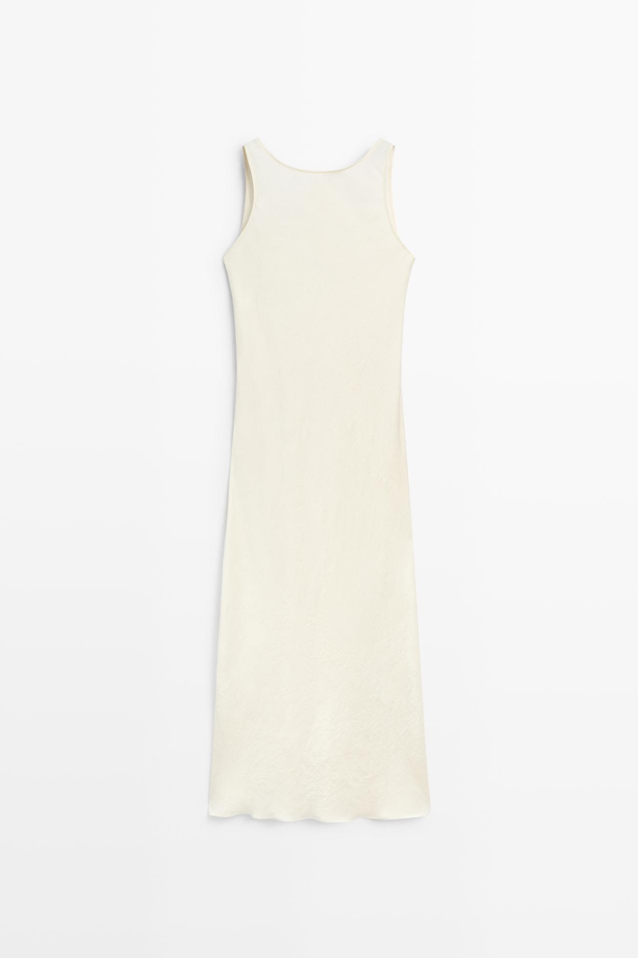 Satin midi dress — SAND BROWN