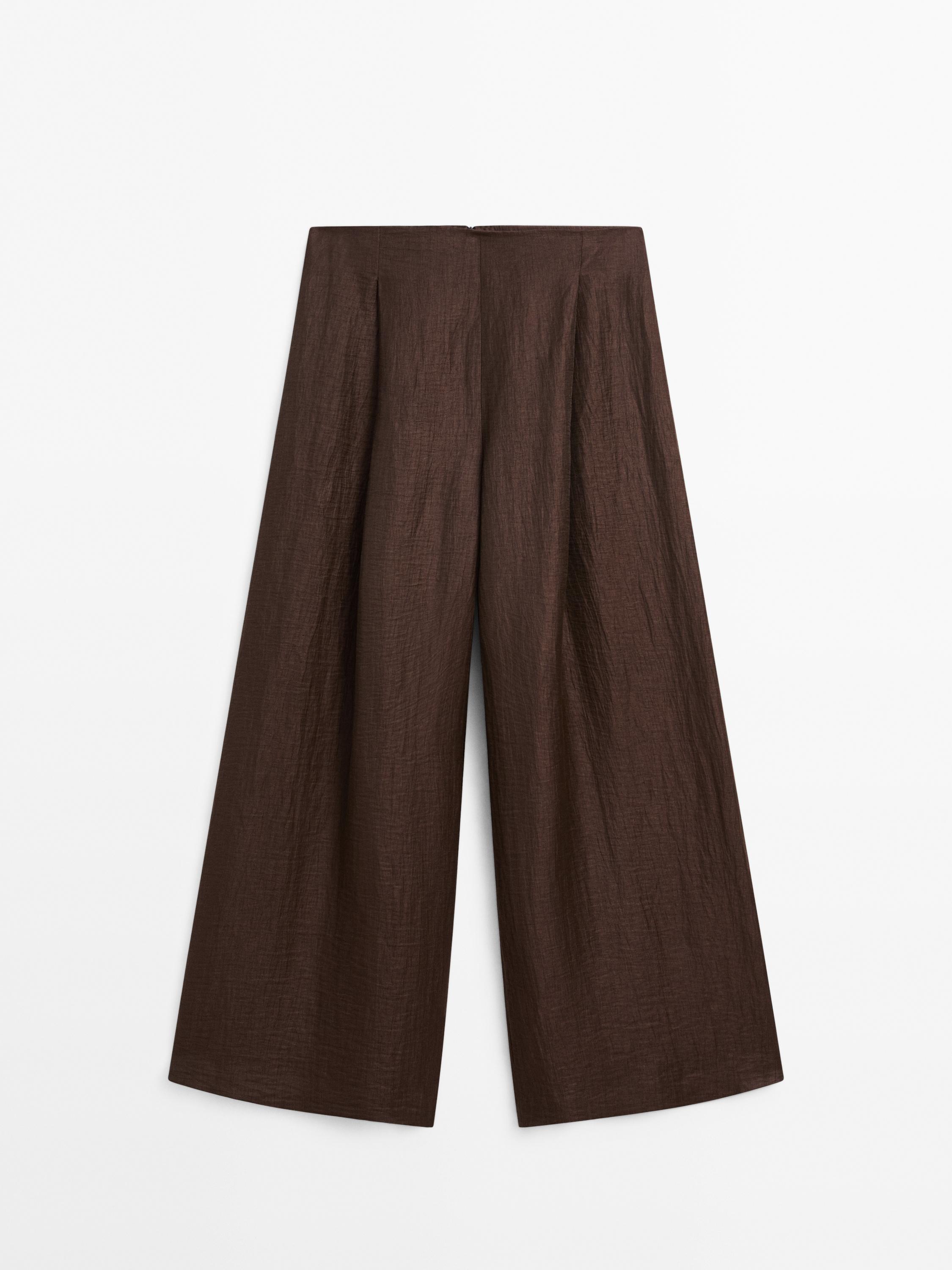 Pantalón ancho mezcla lino