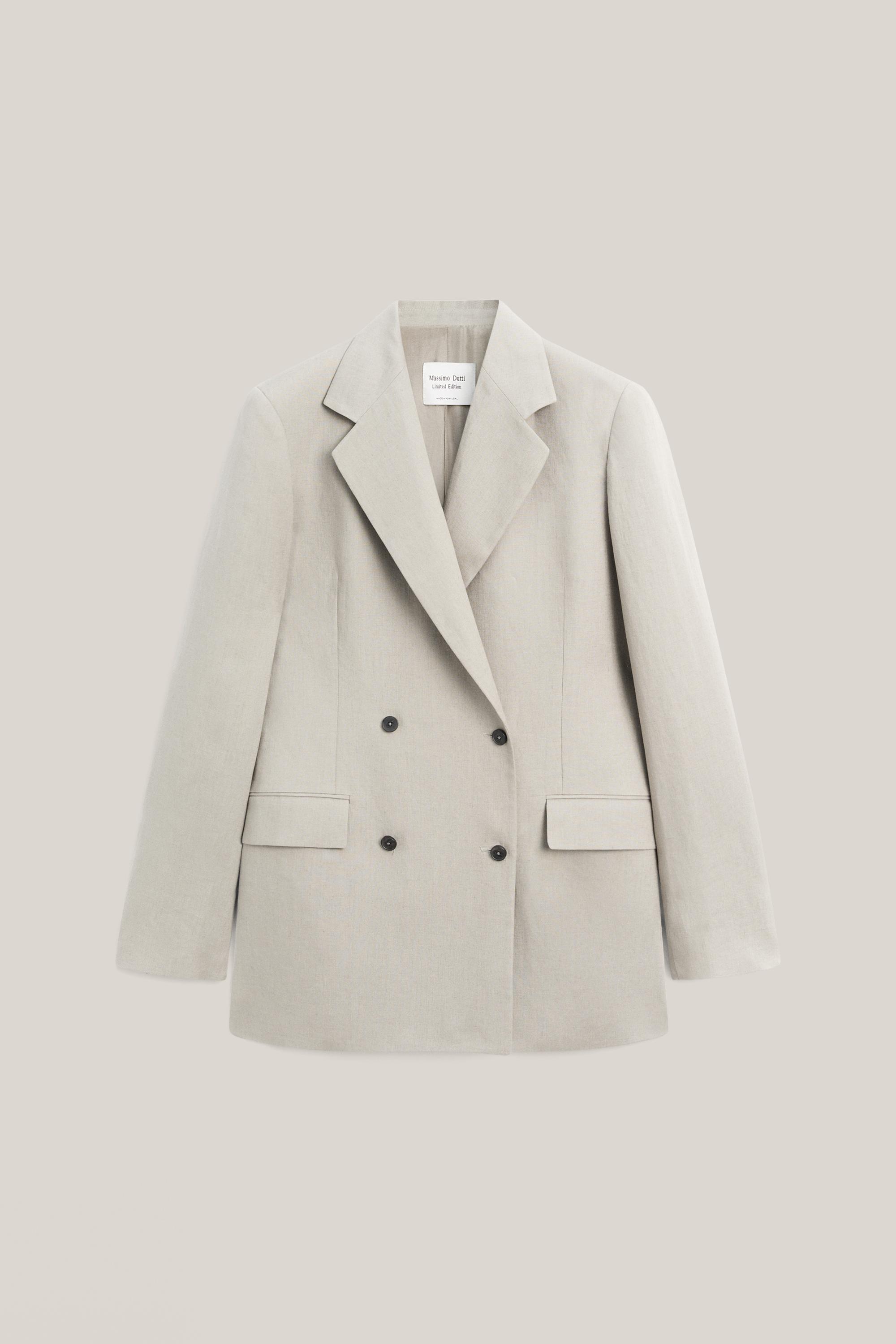 100% linen double-breasted suit blazer - LIMITED EDITION — GREY