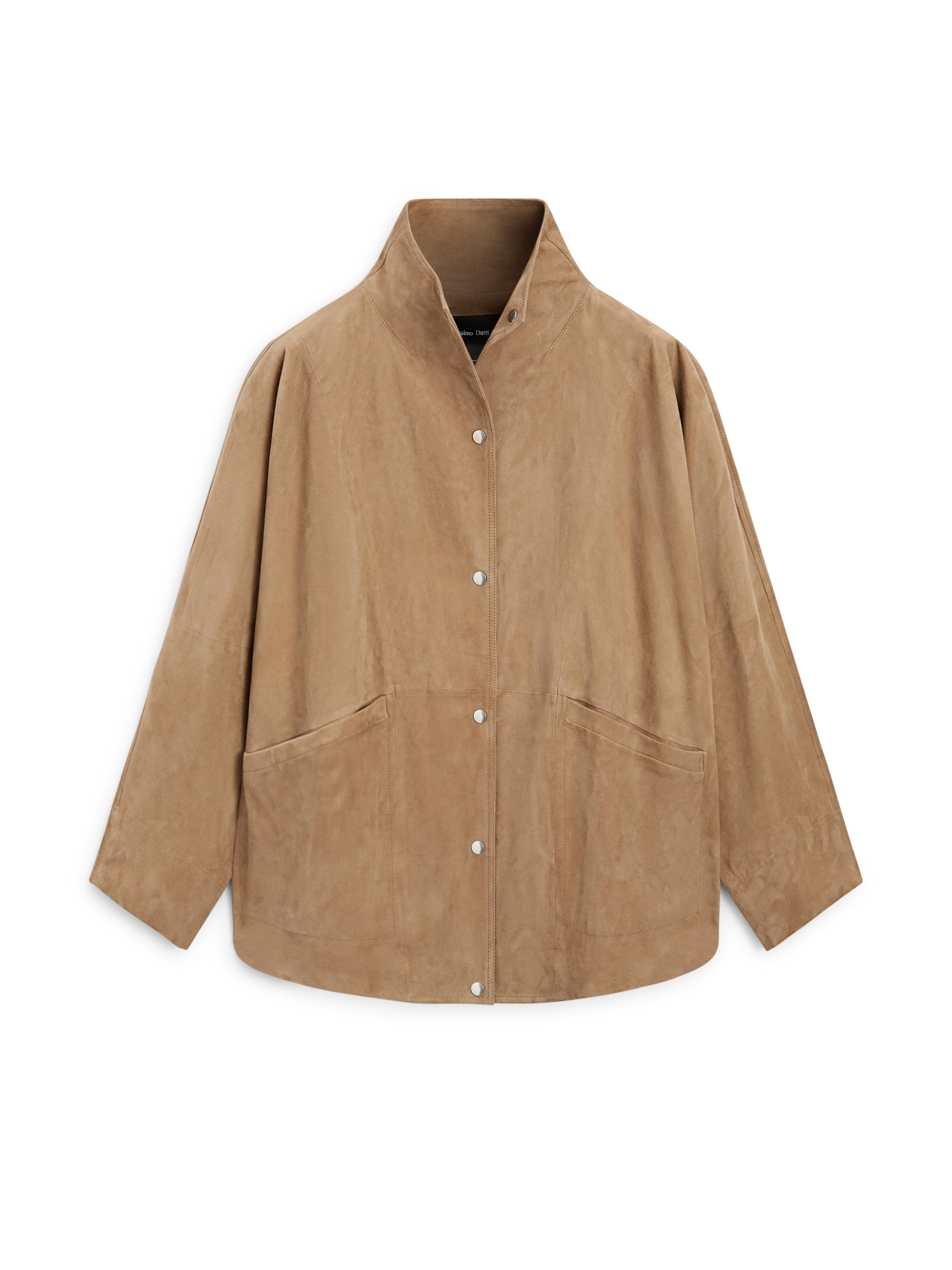 Oversize suede leather jacket — SAND