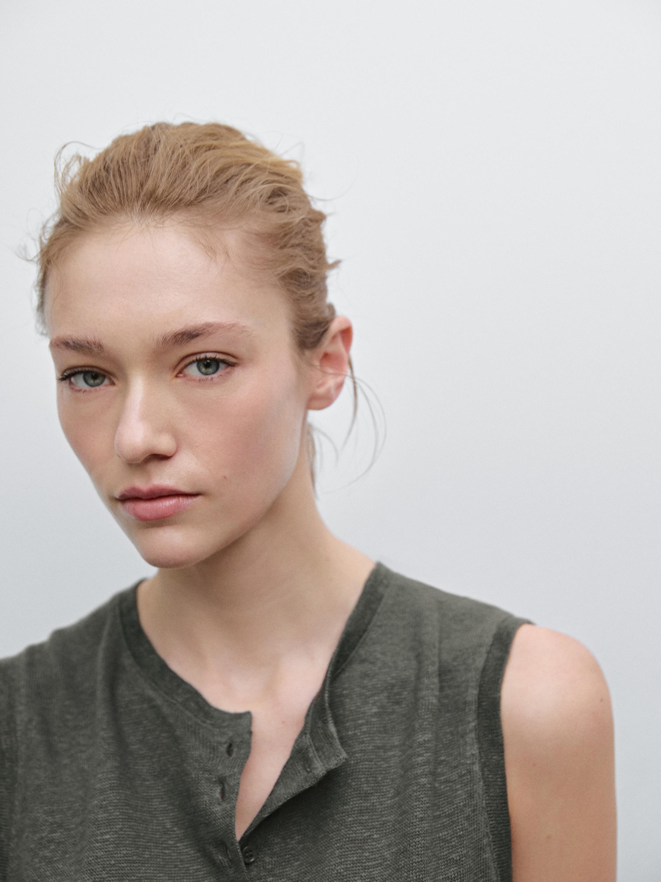 Chaleco punto 100% lino