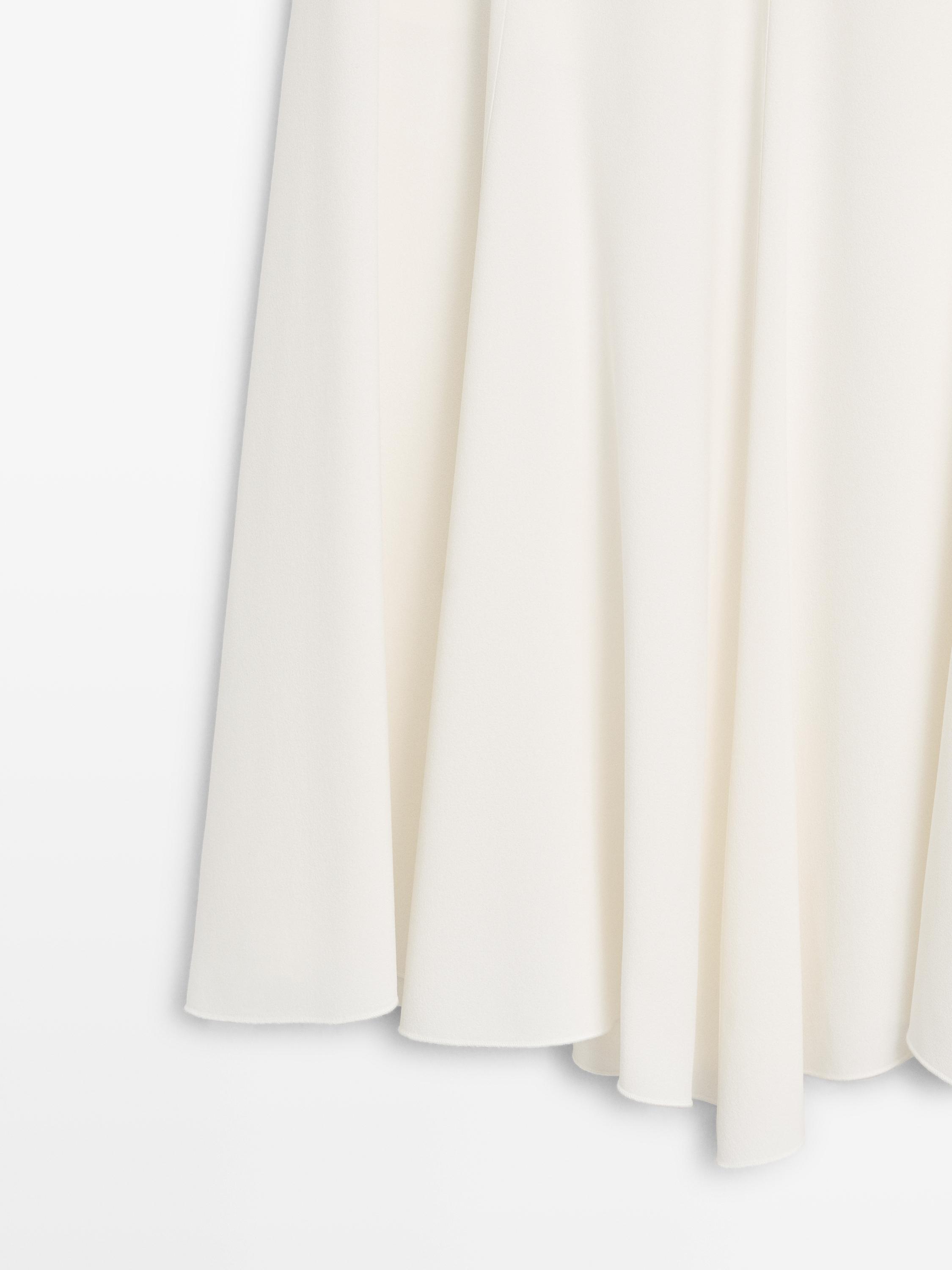 Flowing godet midi skirt - STUDIO — CREAM