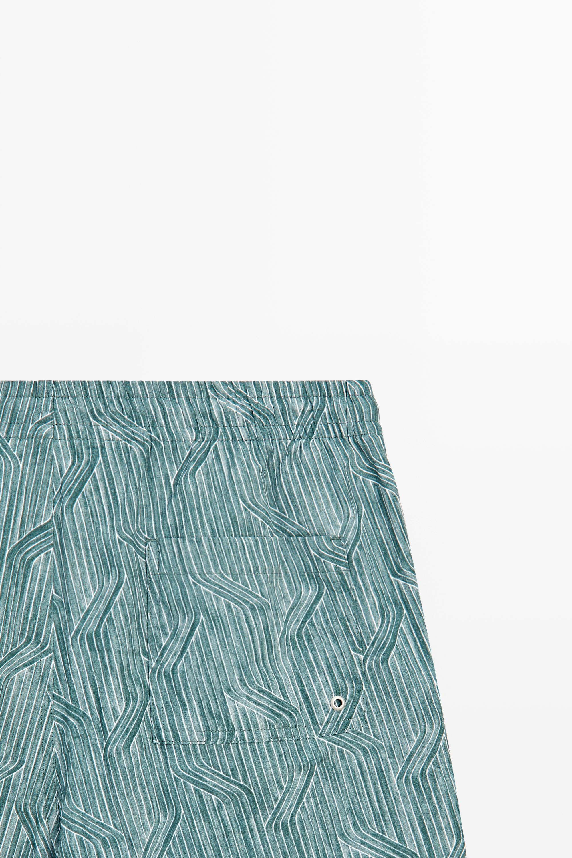 Printed swimming trunks — WATER GREEN