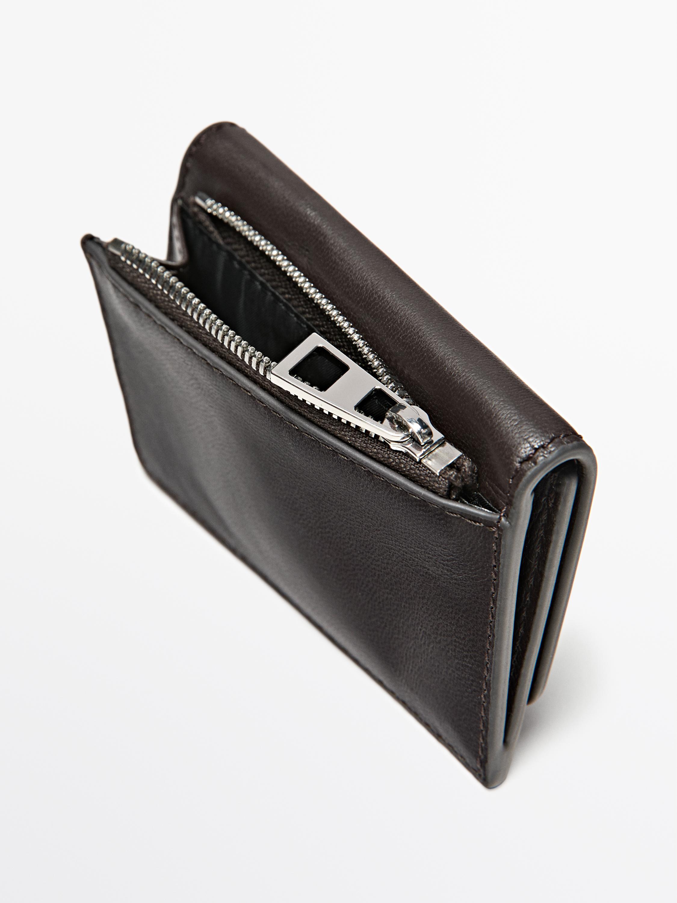 Nappa leather wallet — BROWN