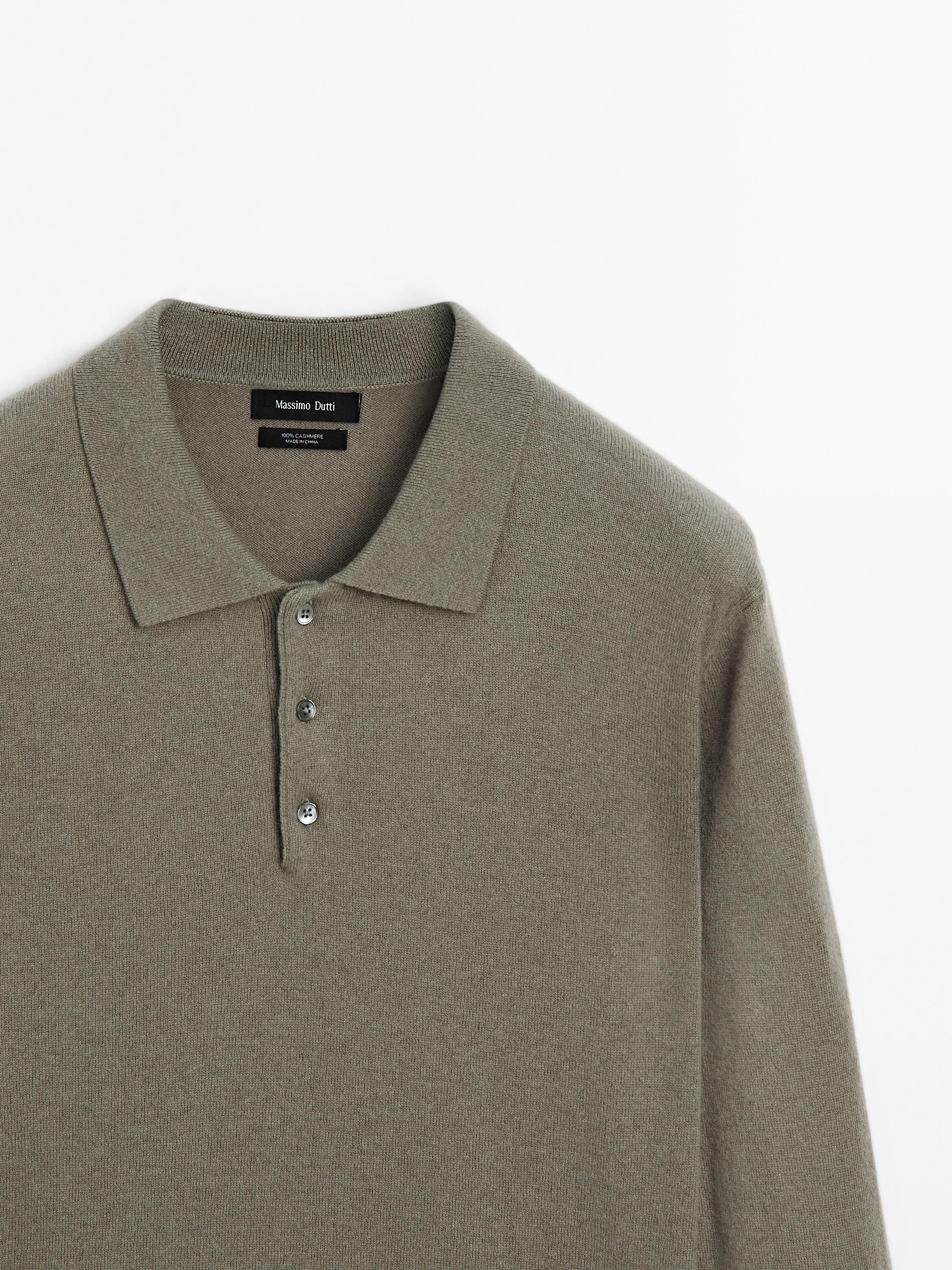 Jersey punto cuello polo 100% cashmere