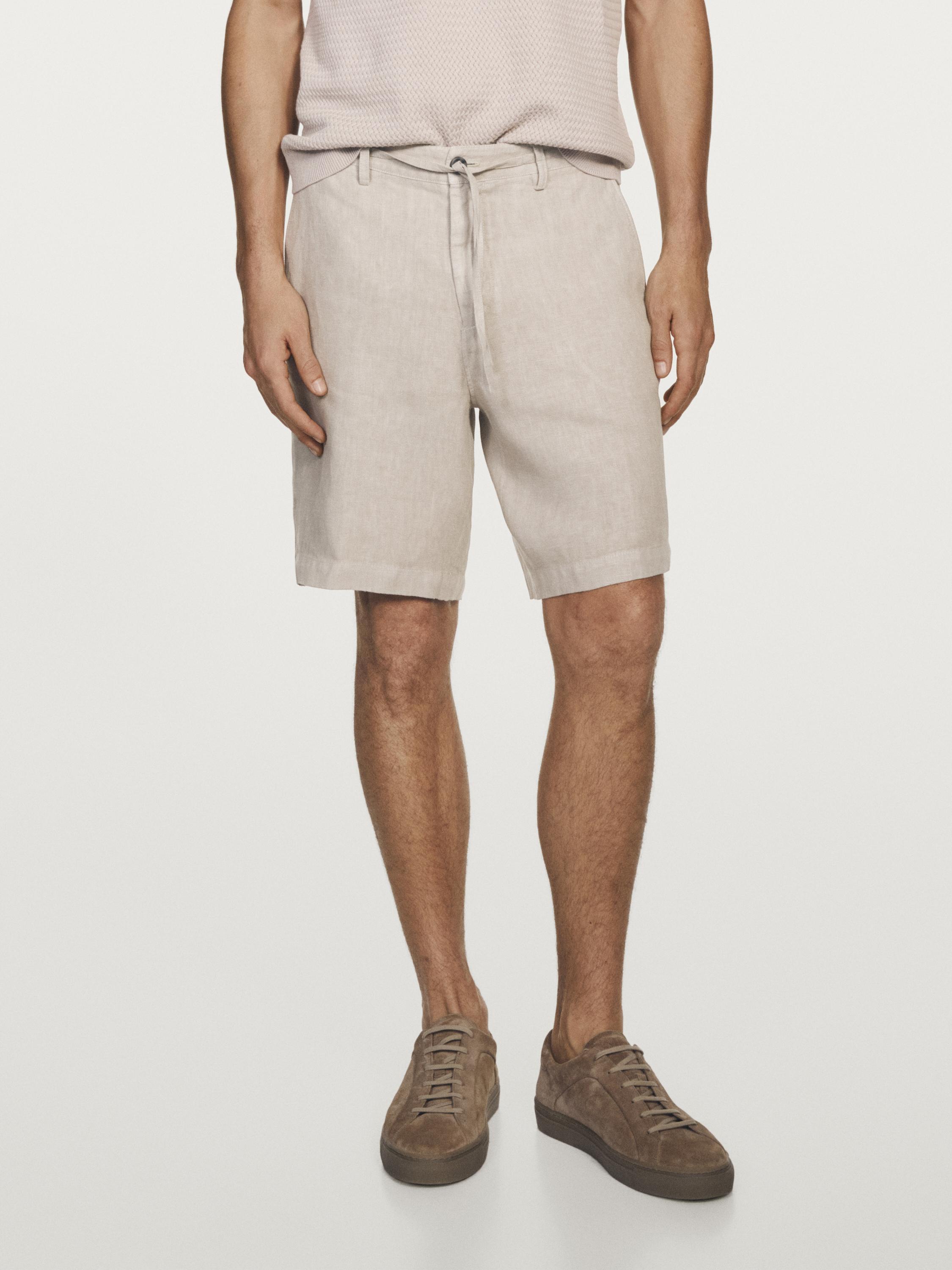 100% linen Bermuda shorts — MINK