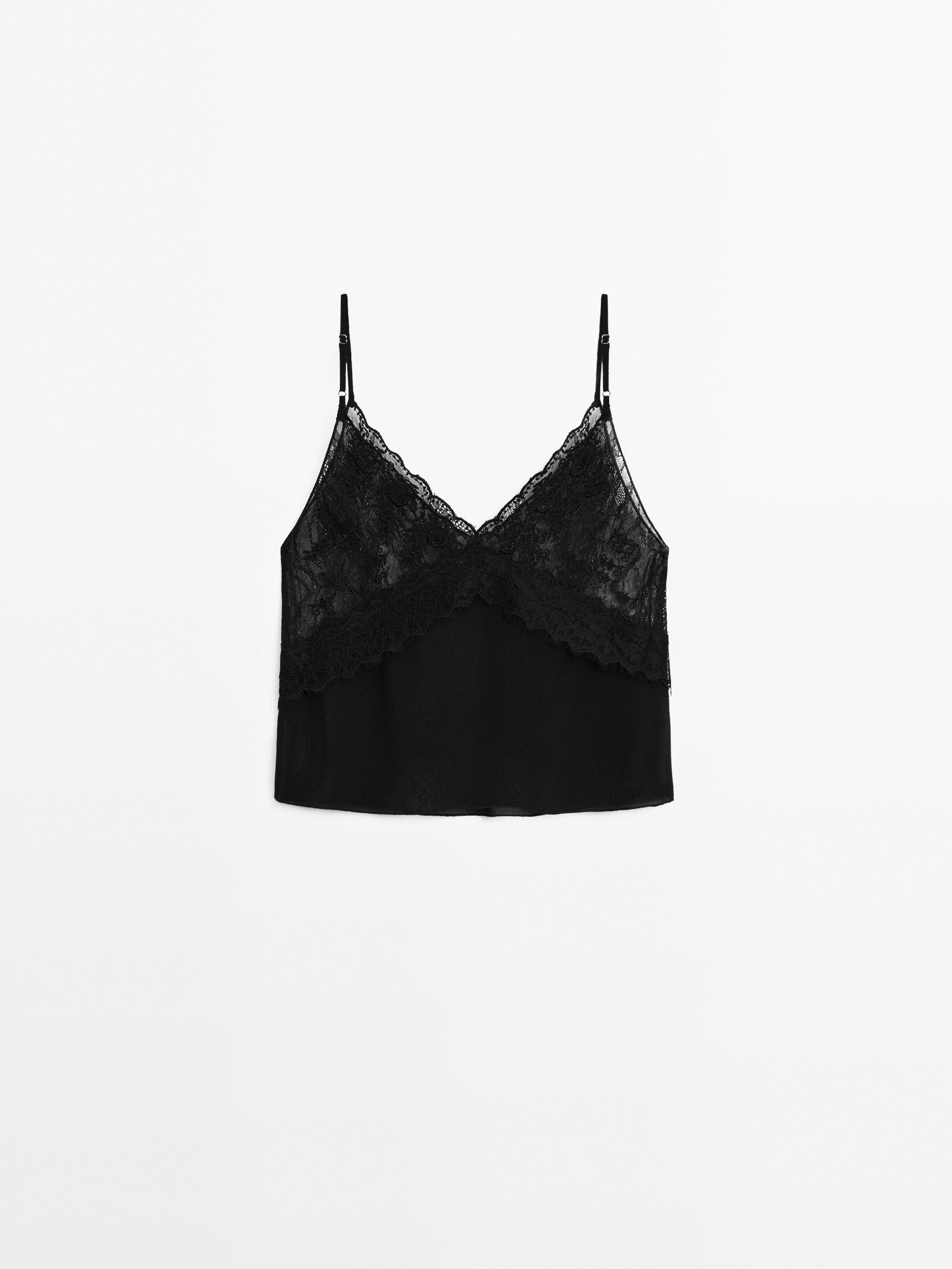 Strappy lace camisole top