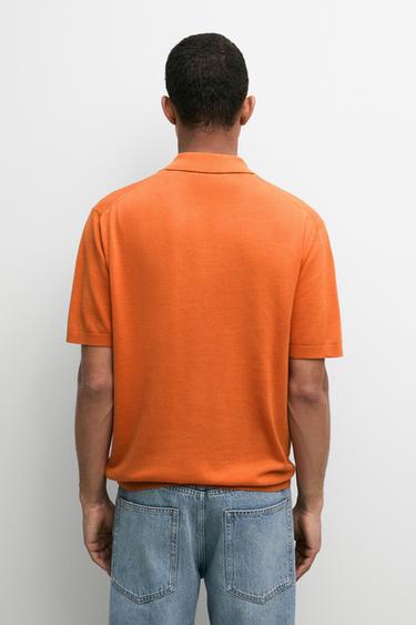 100% Cotton Knit Polo Shirt — ORANGE 5
