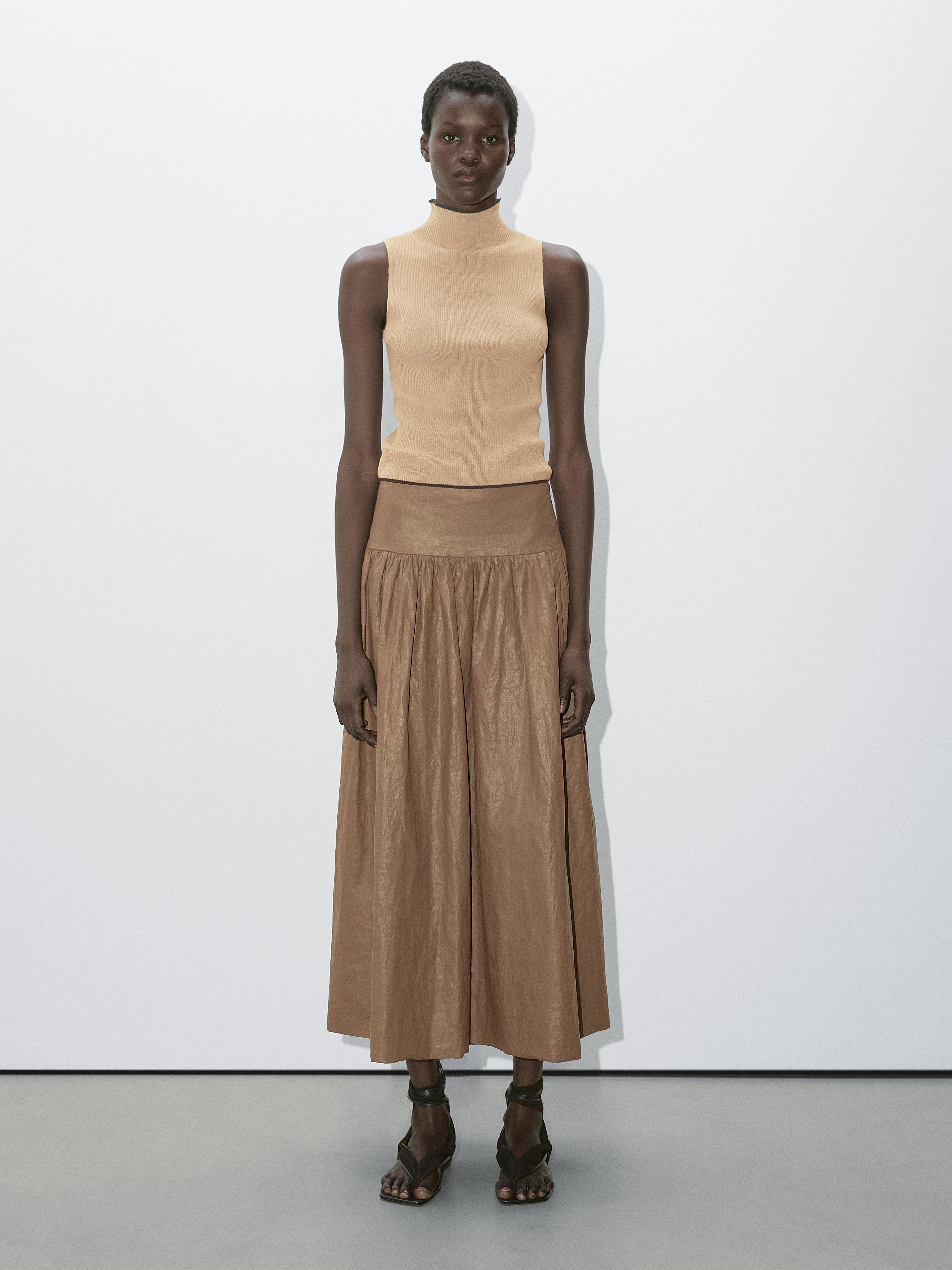 Ribbed cotton blend top - Studio