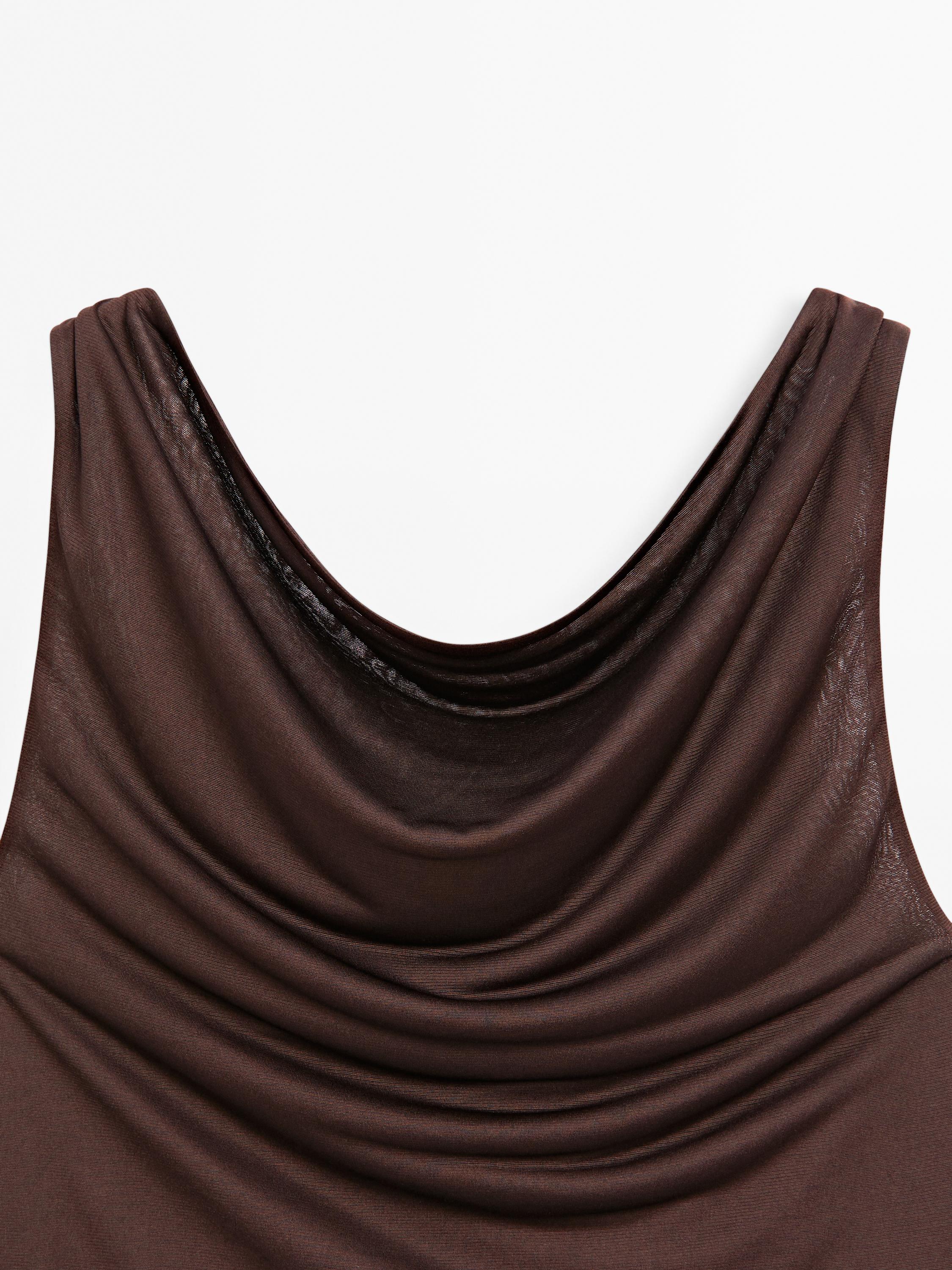 Flowing draped neck top