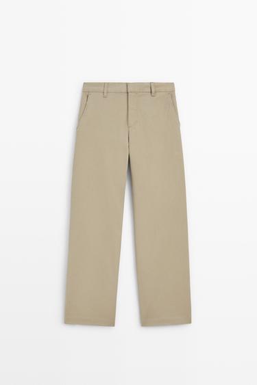 Stretch cotton blend pants — BEIGE 2