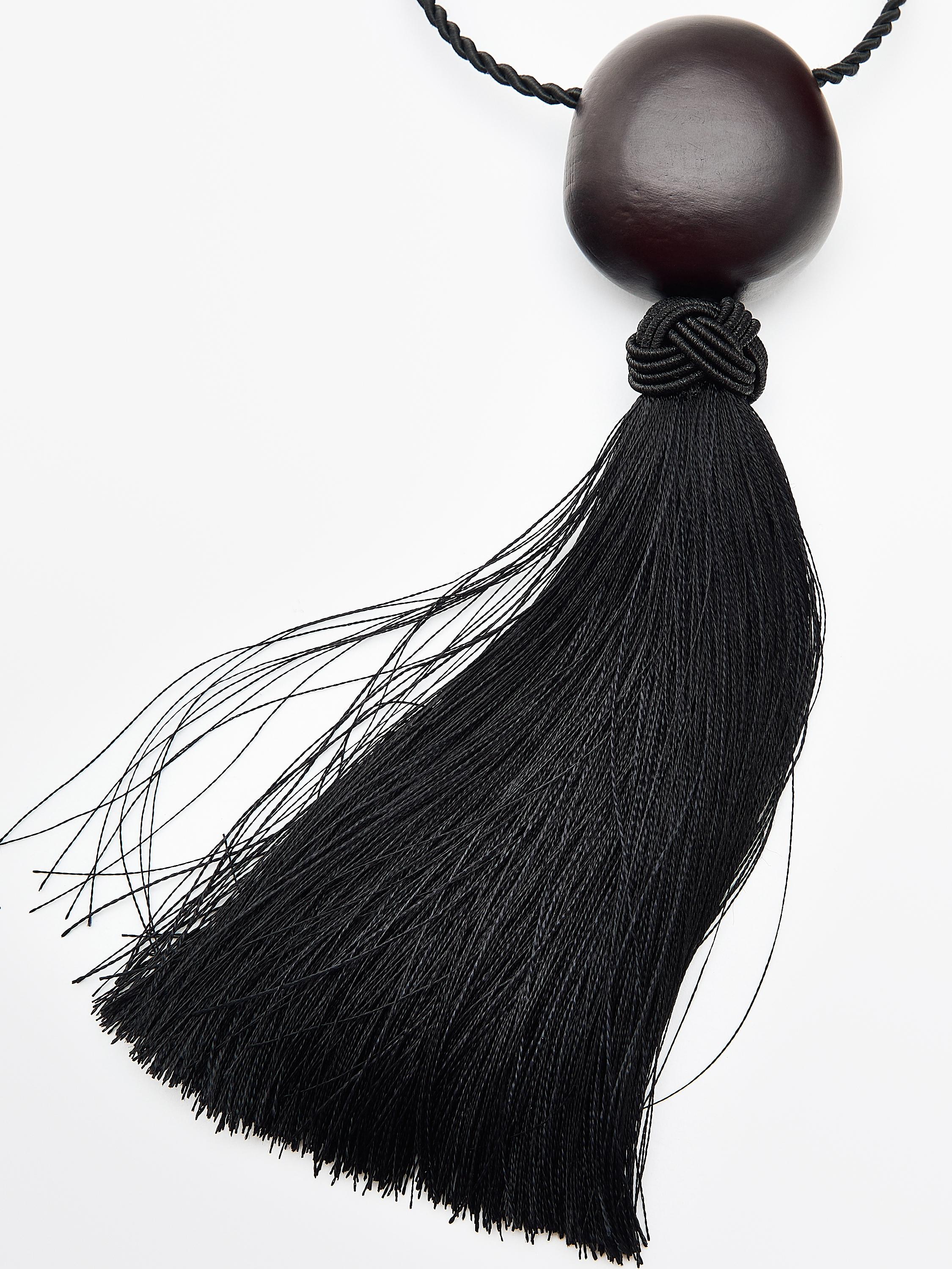 Wooden tassel pendant