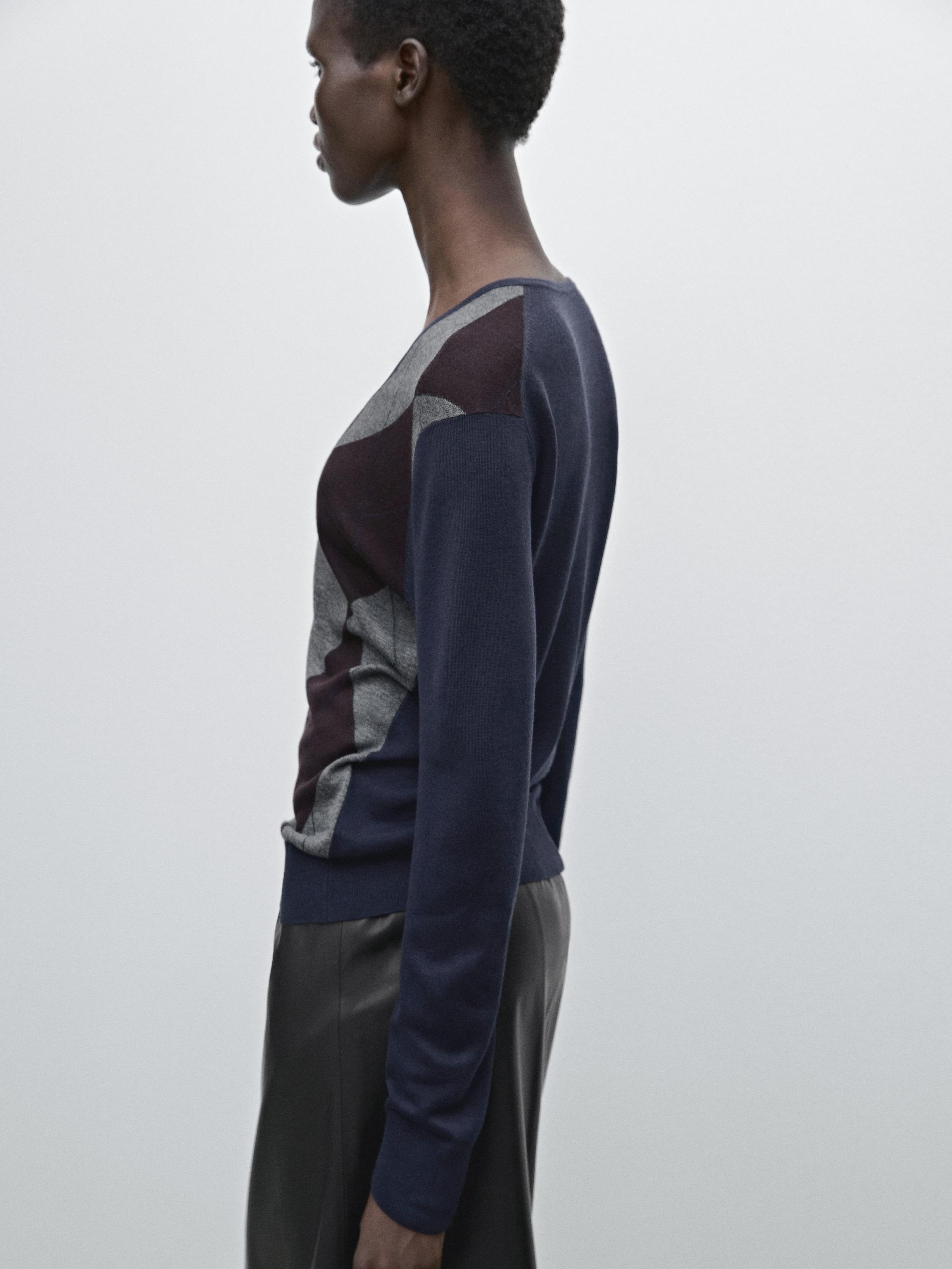 Jersey punto rombos mezcla lana seda