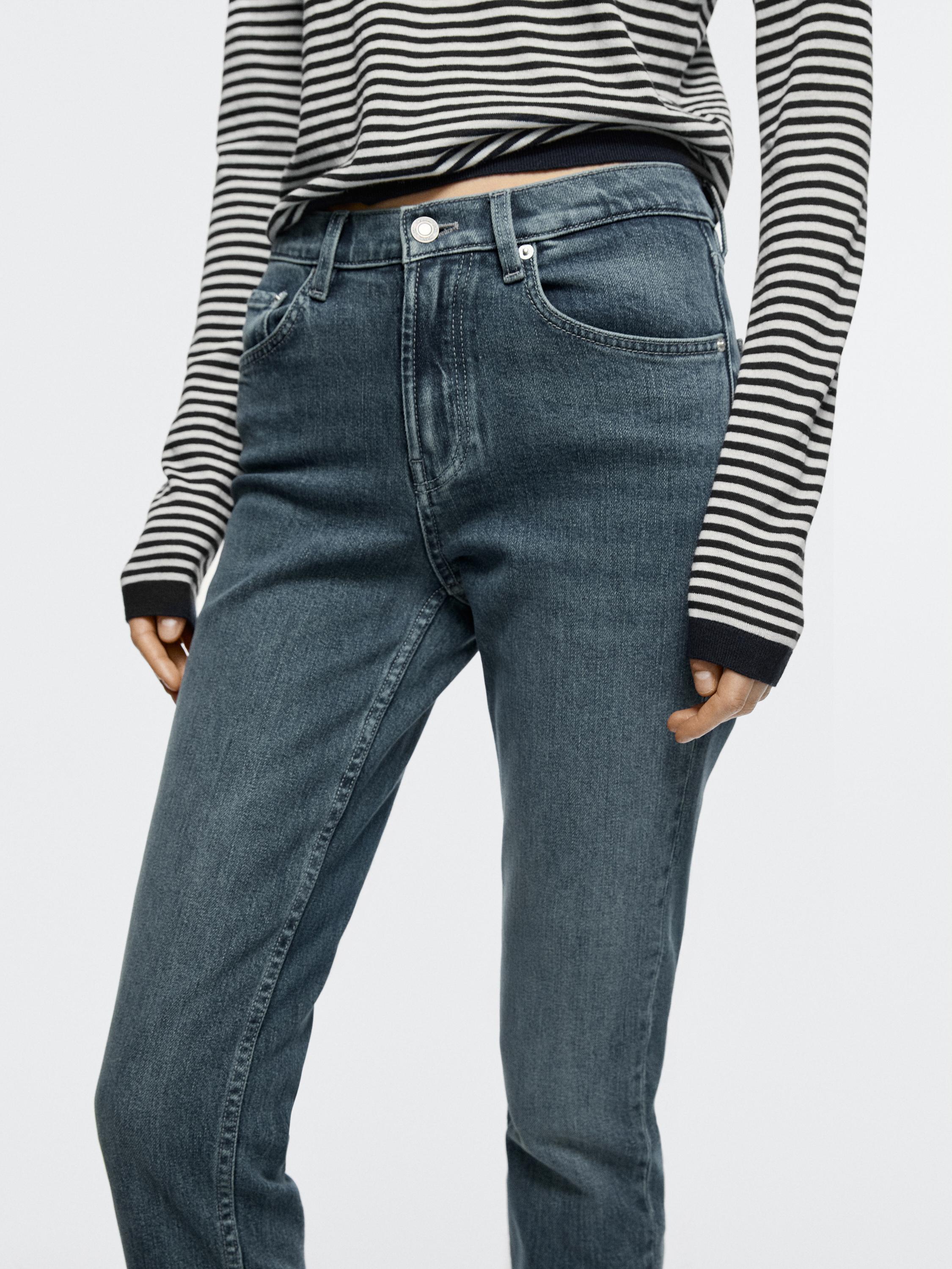 Mid-rise cropped slim fit jeans — Dark blue