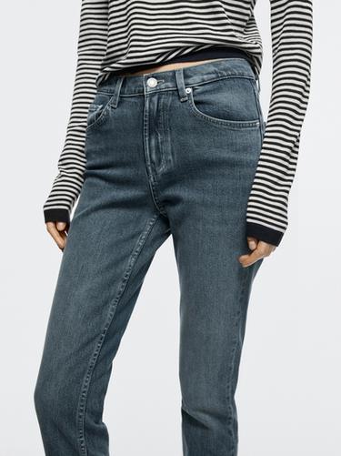 Mid-rise cropped slim fit jeans — Dark blue 8