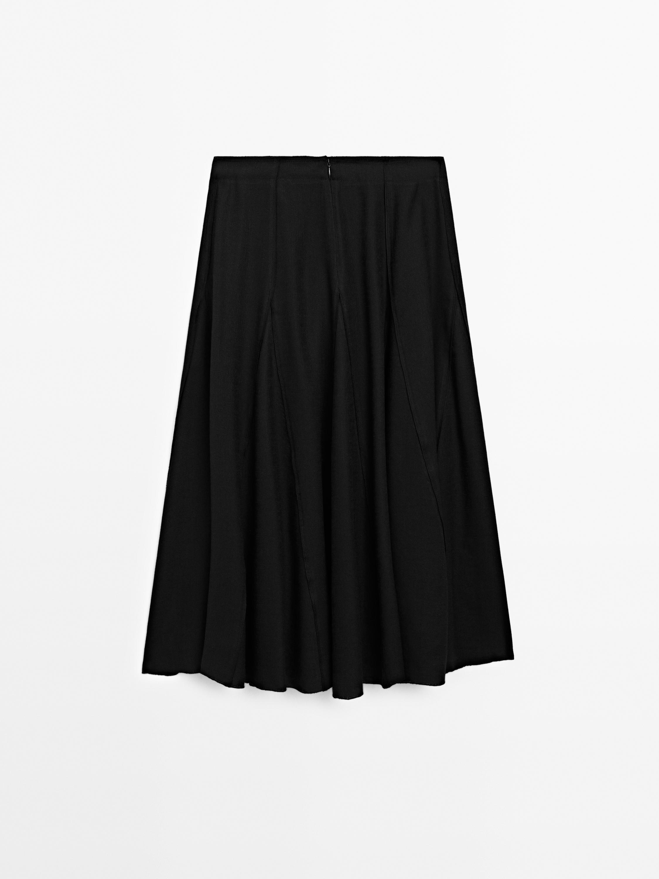Flared midi skirt with seam details