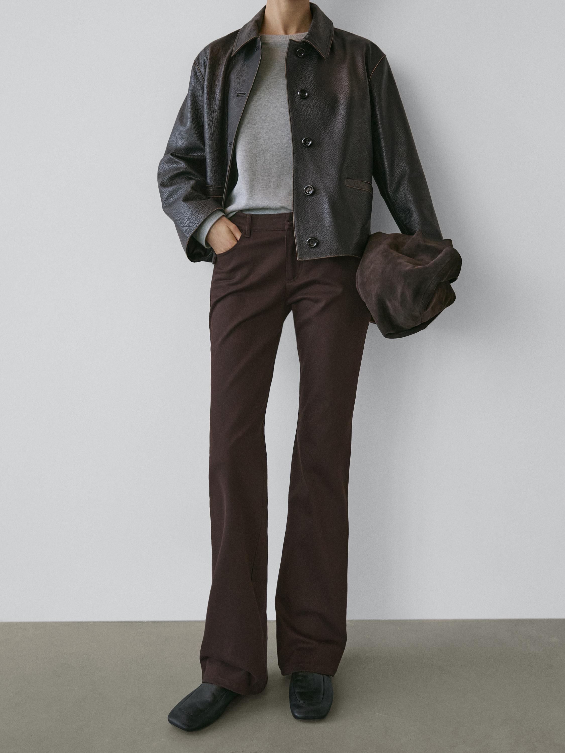 Boot-cut trousers — Chocolate