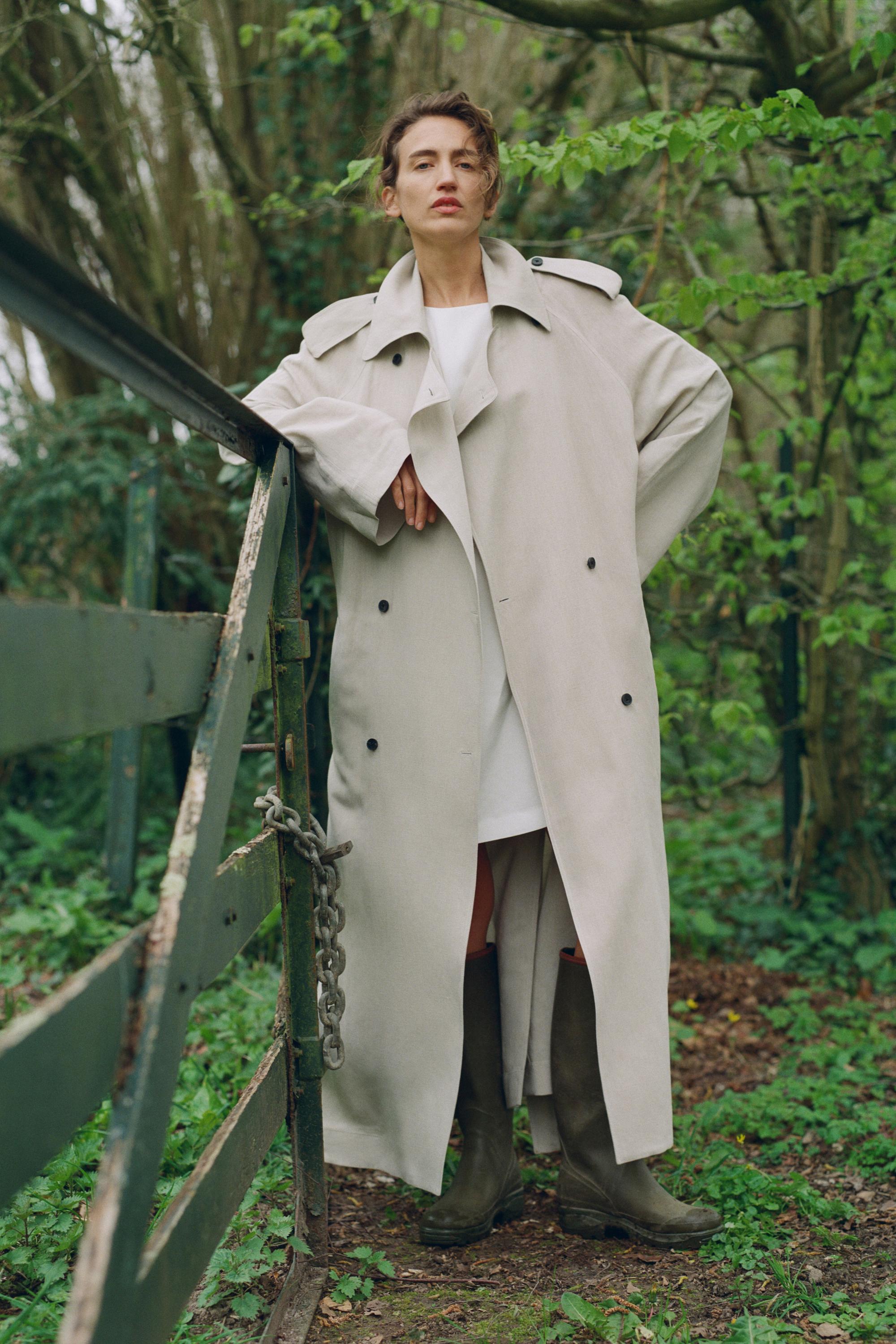 Oversize linen blend trench coat - LIMITED EDITION — SAND