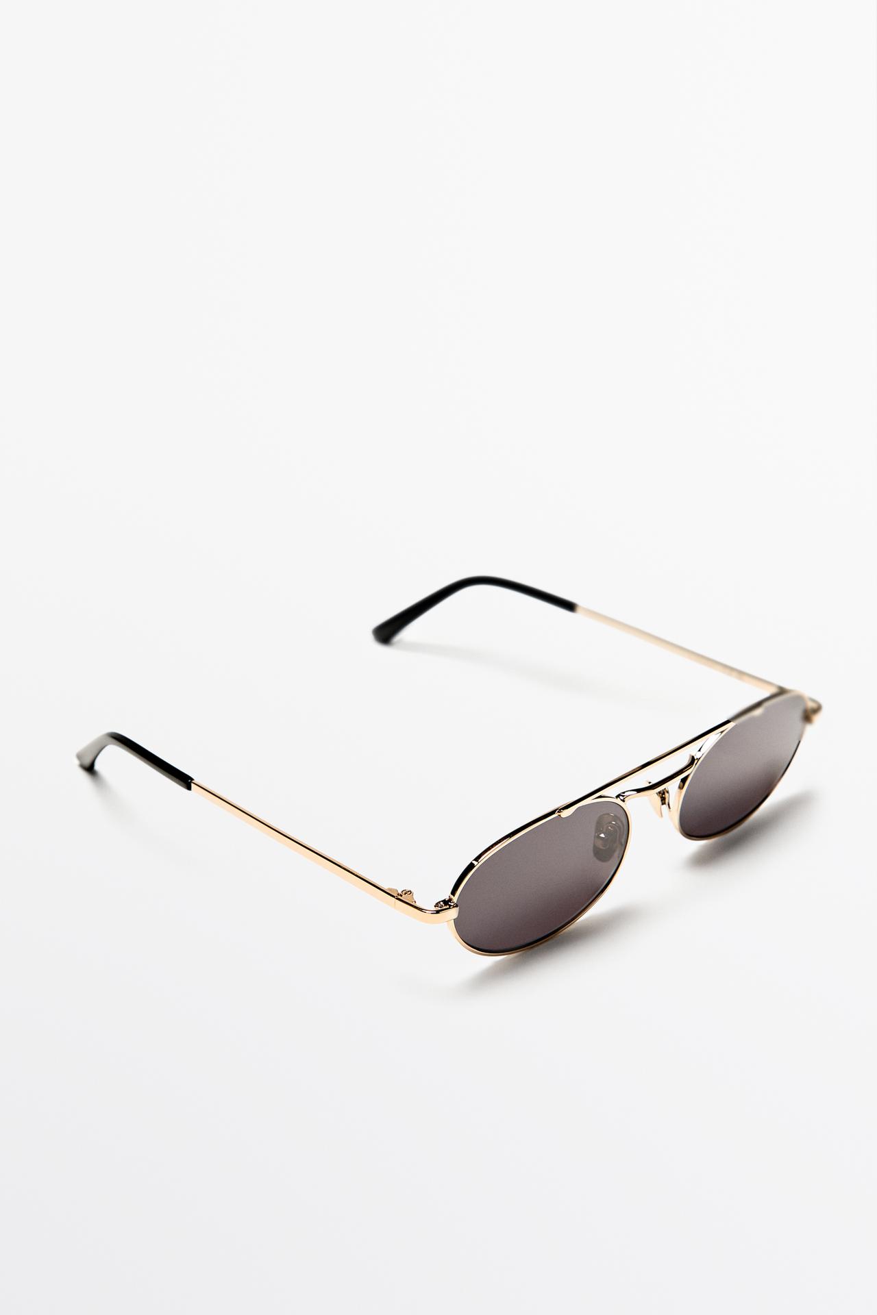 Double bridge oval sunglasses — SILVER
