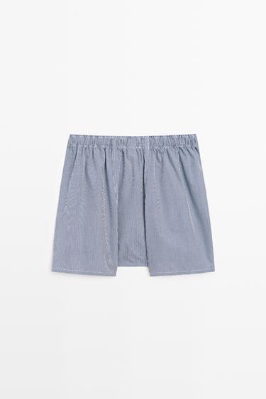 100% cotton micro-check boxers — NAVY BLUE 3