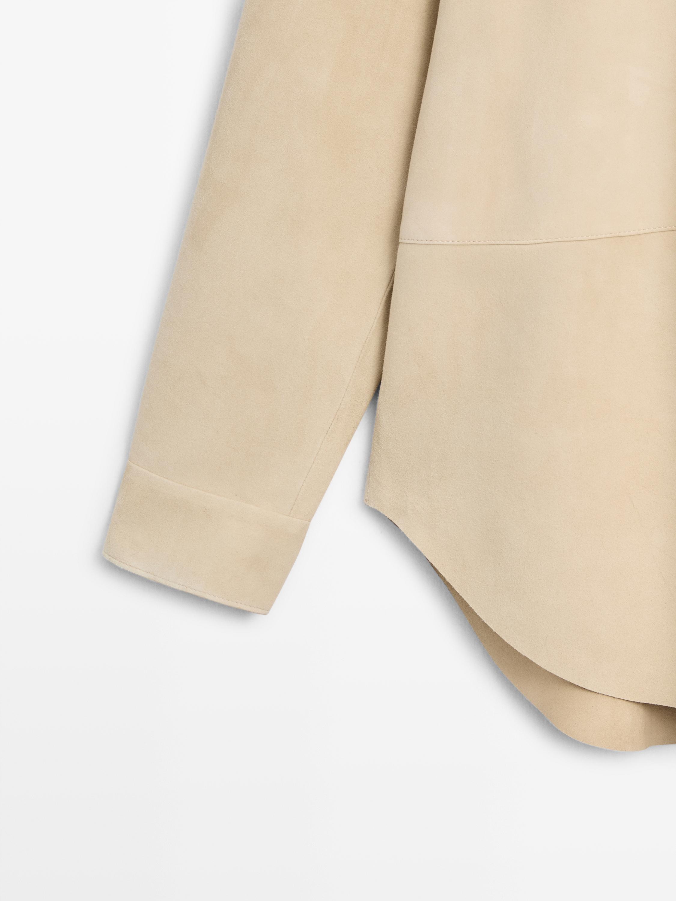 Suede leather shirt — SAND