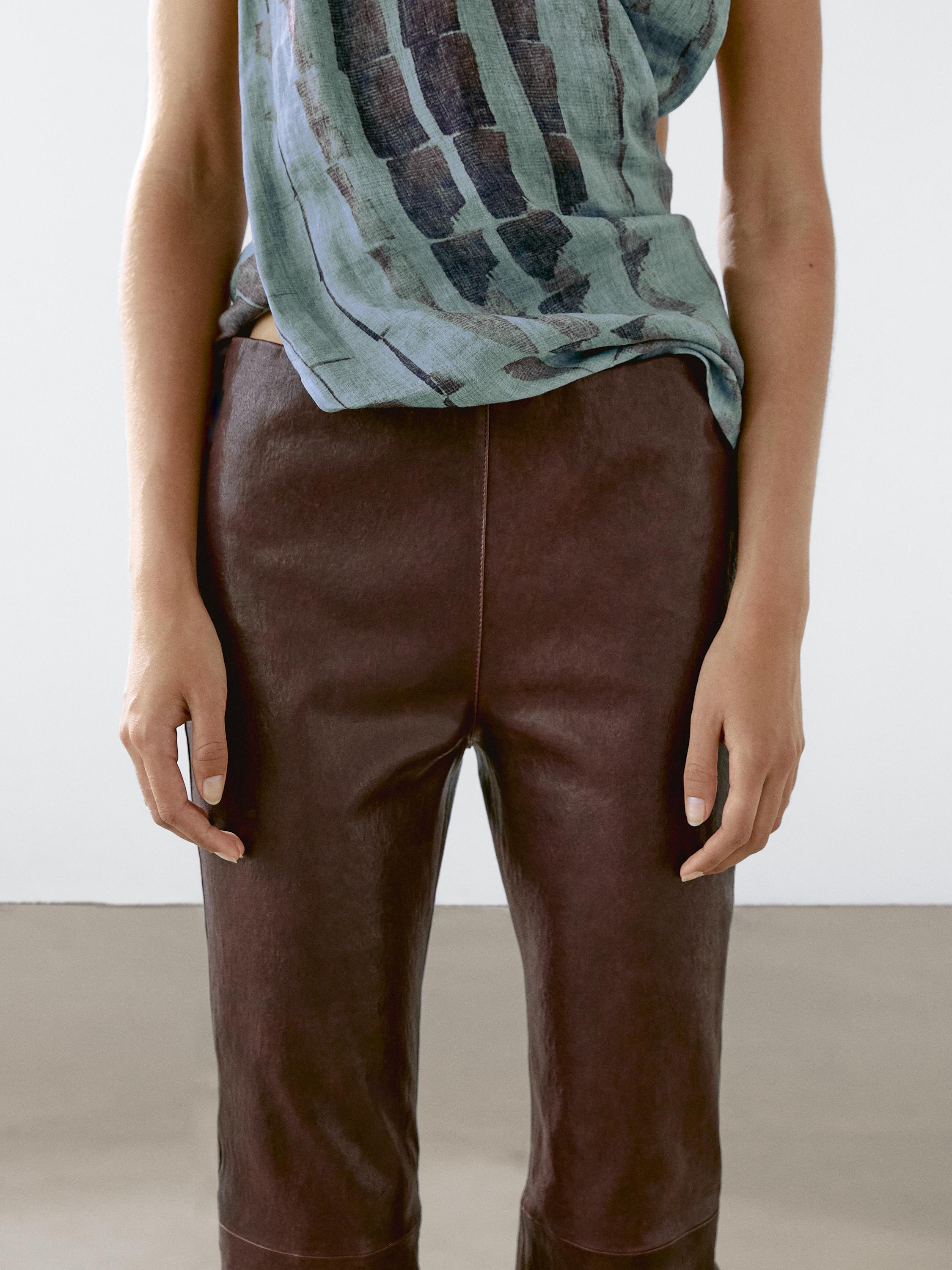 Schlaghose aus Nappaleder