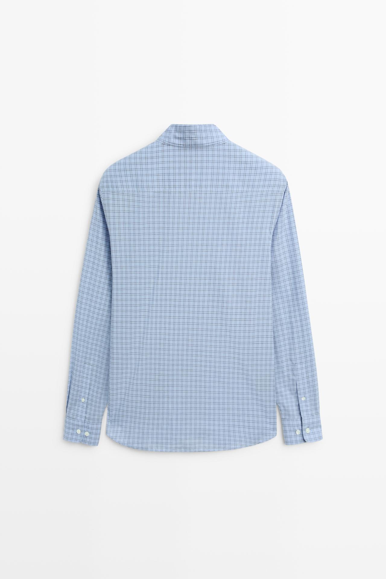 Relaxed fit plaid shirt — BLUE