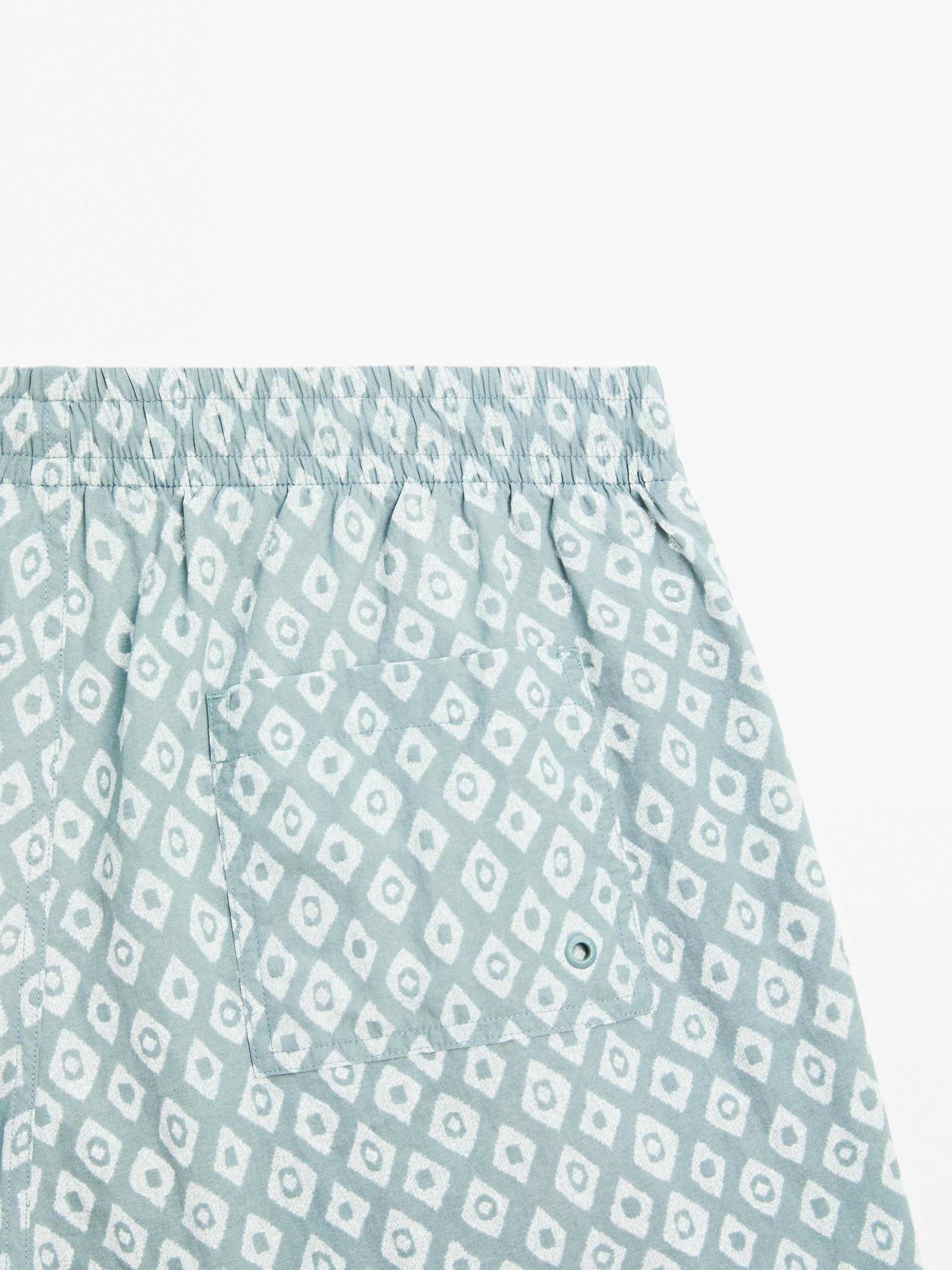 Short fit printed swimming trunks