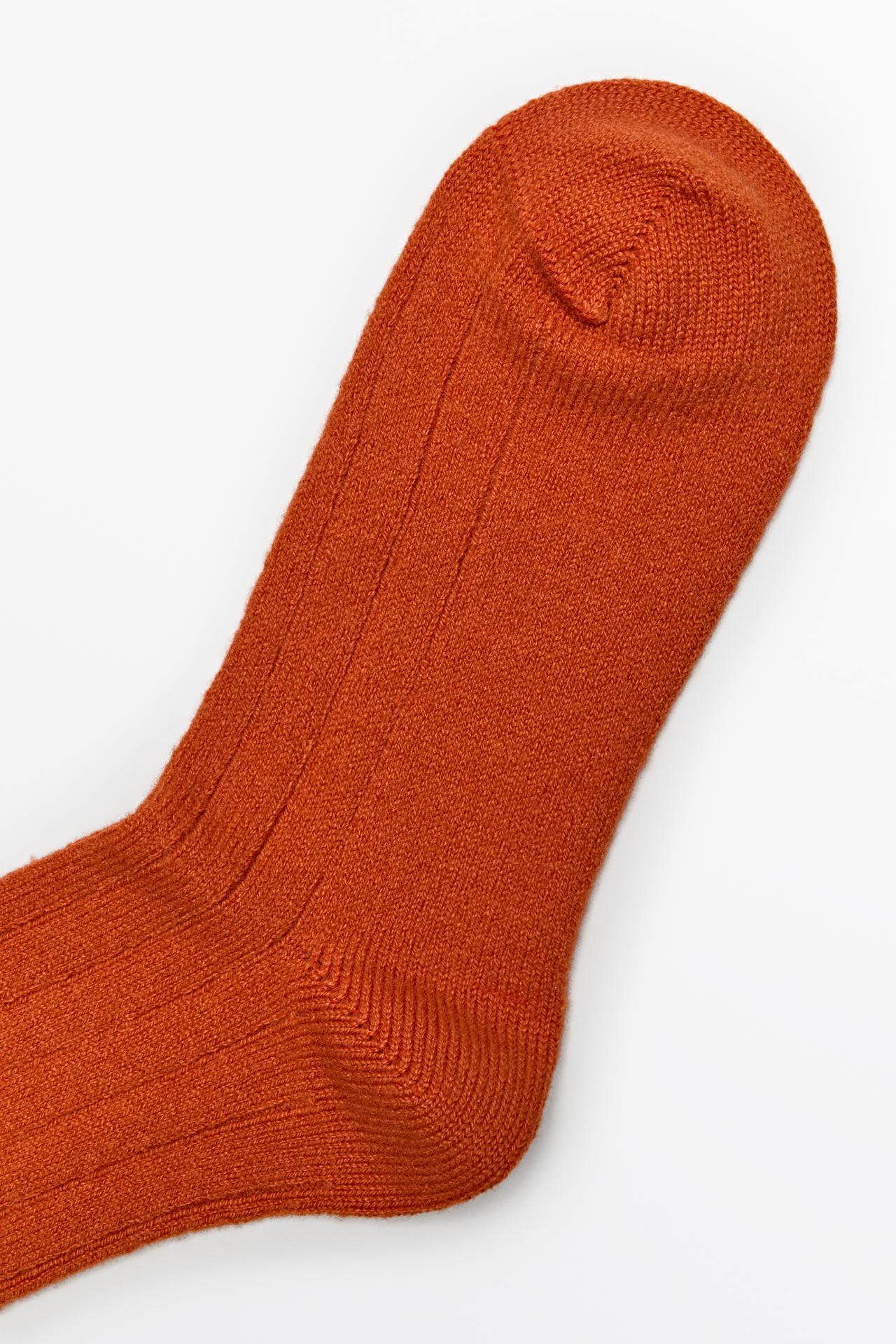 Cashmere blend ribbed socks — ORANGE