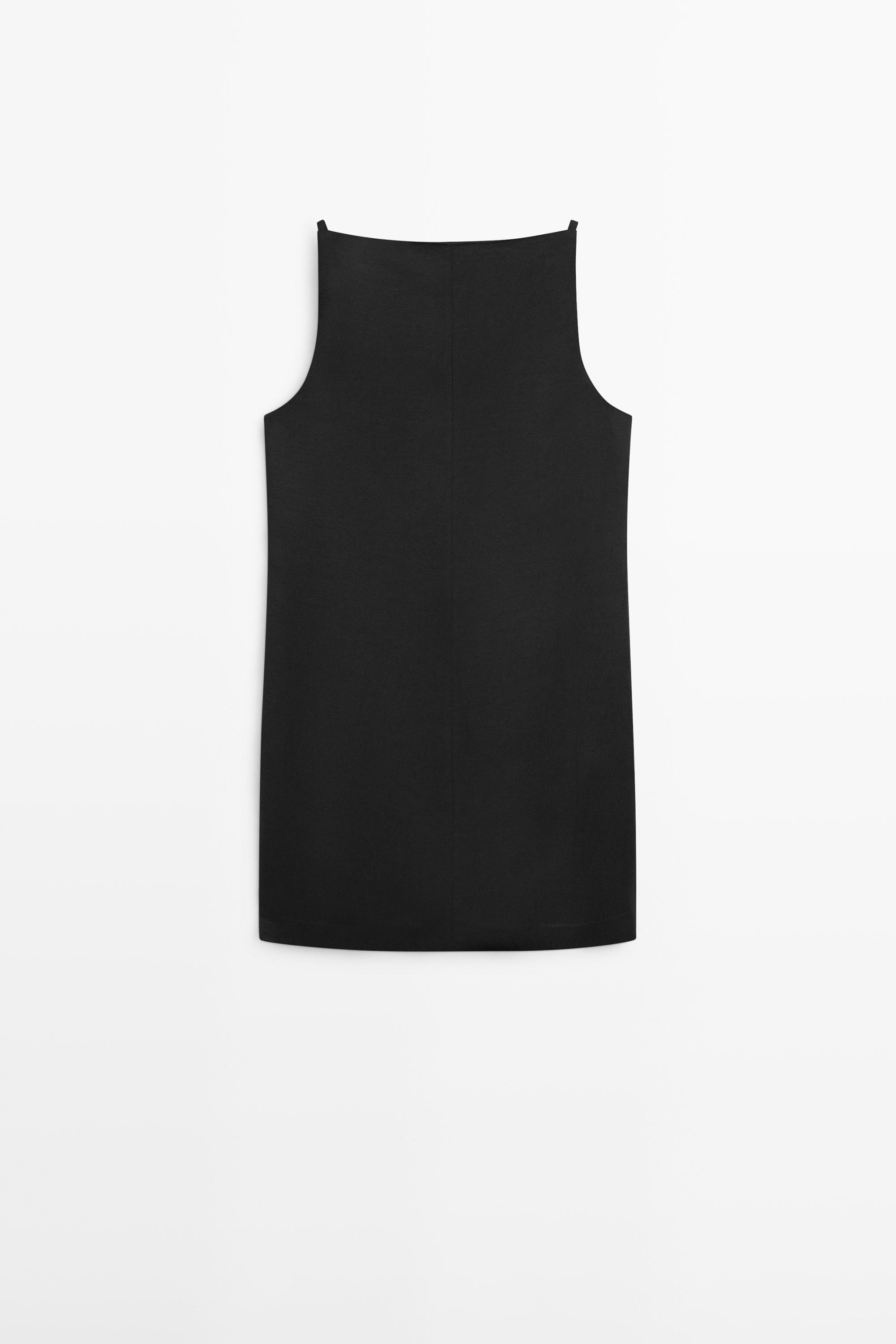 Thin strap mini dress — BLACK