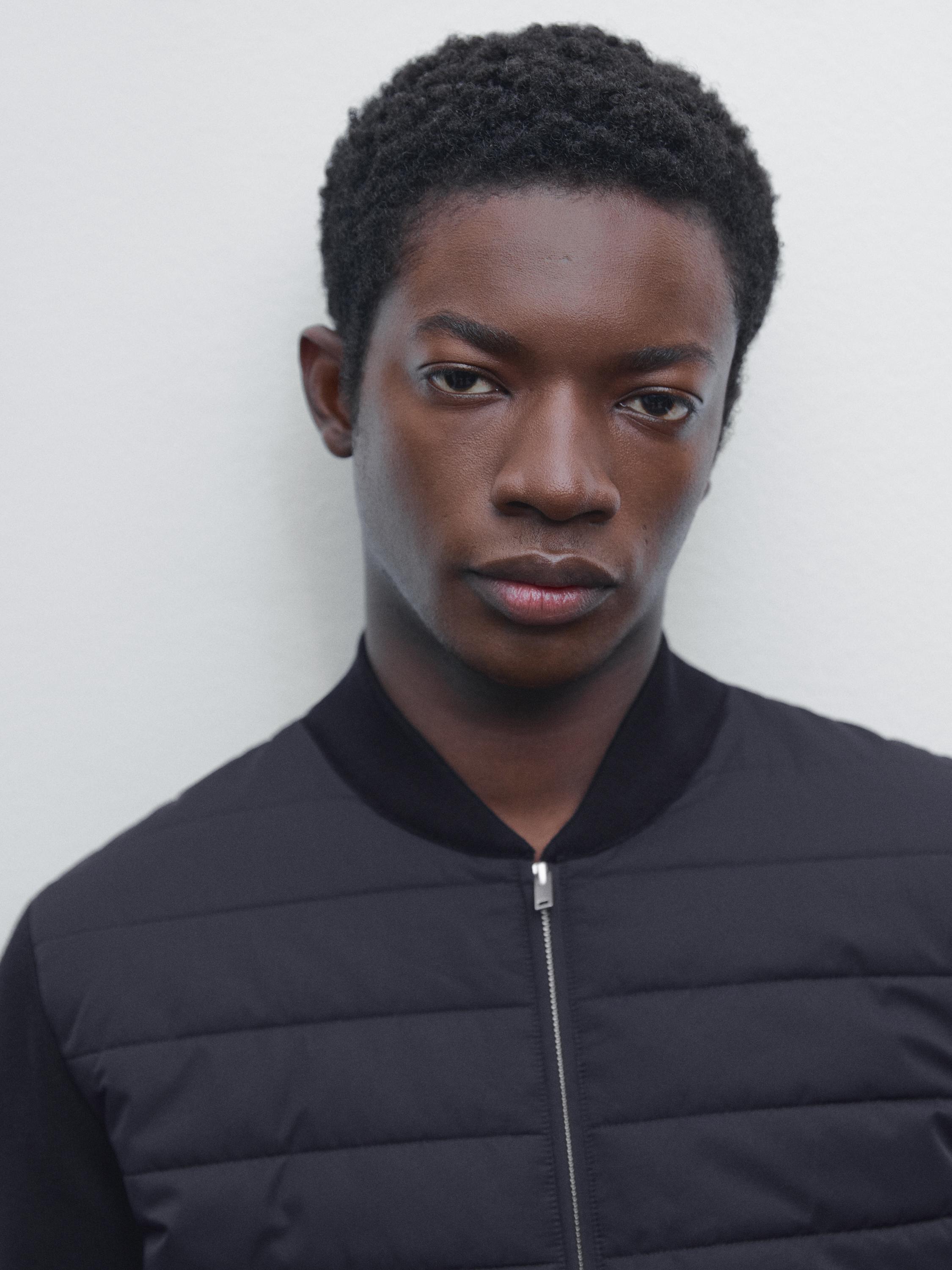 Quilted bomber jacket