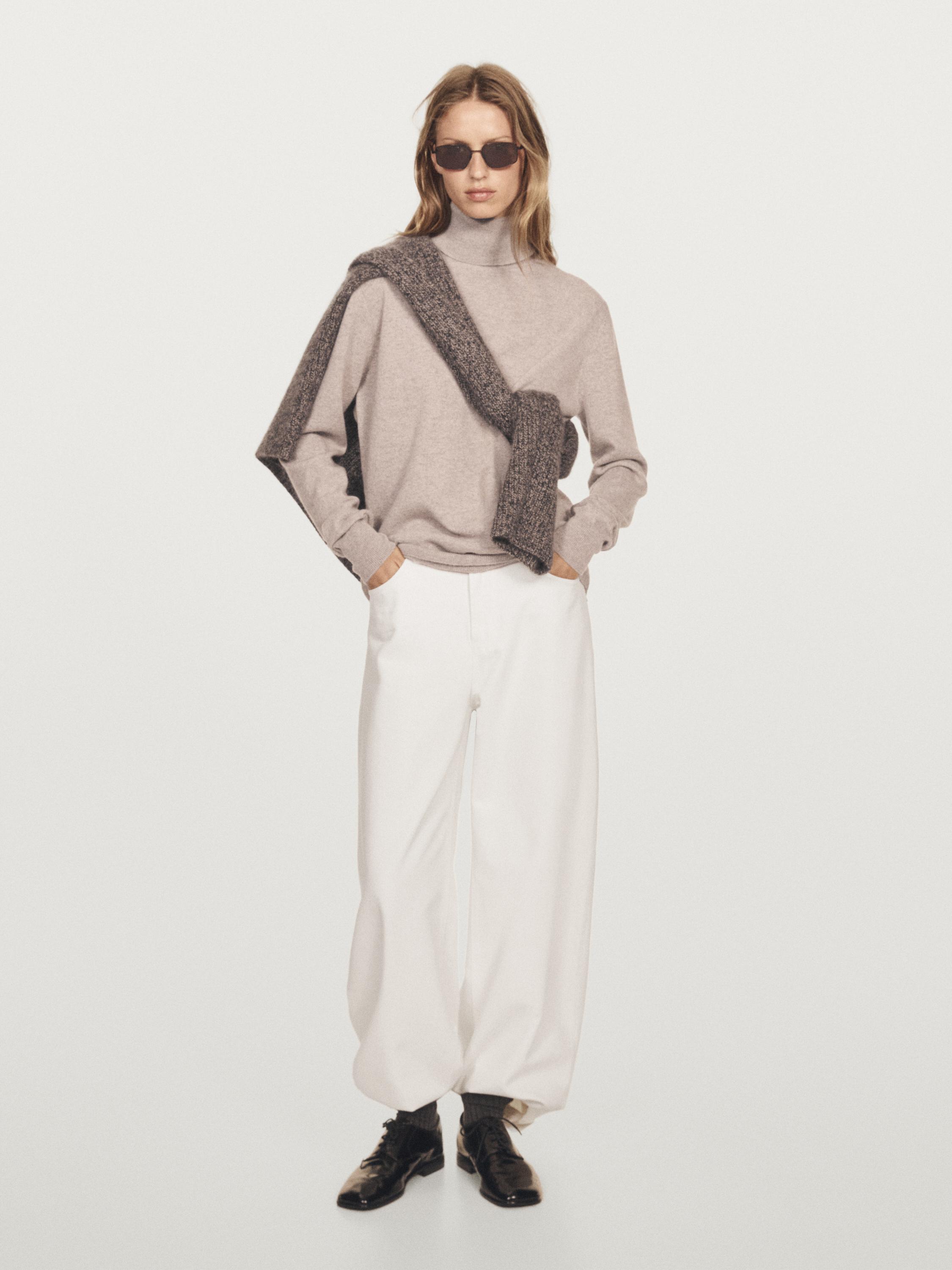 Pull à col roulé en maille 100 % cachemire