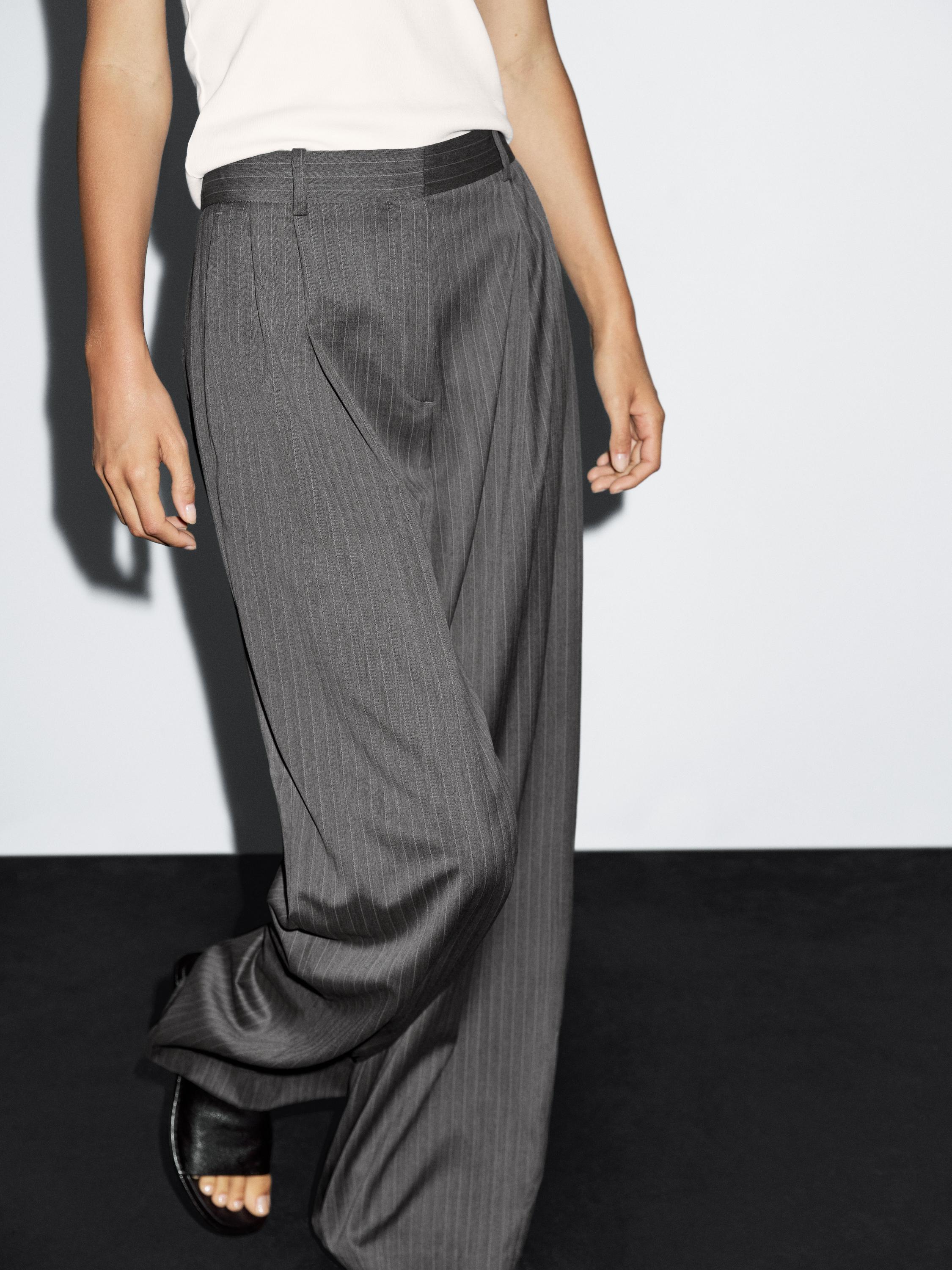 Панталон от 100% вълна на фино райе