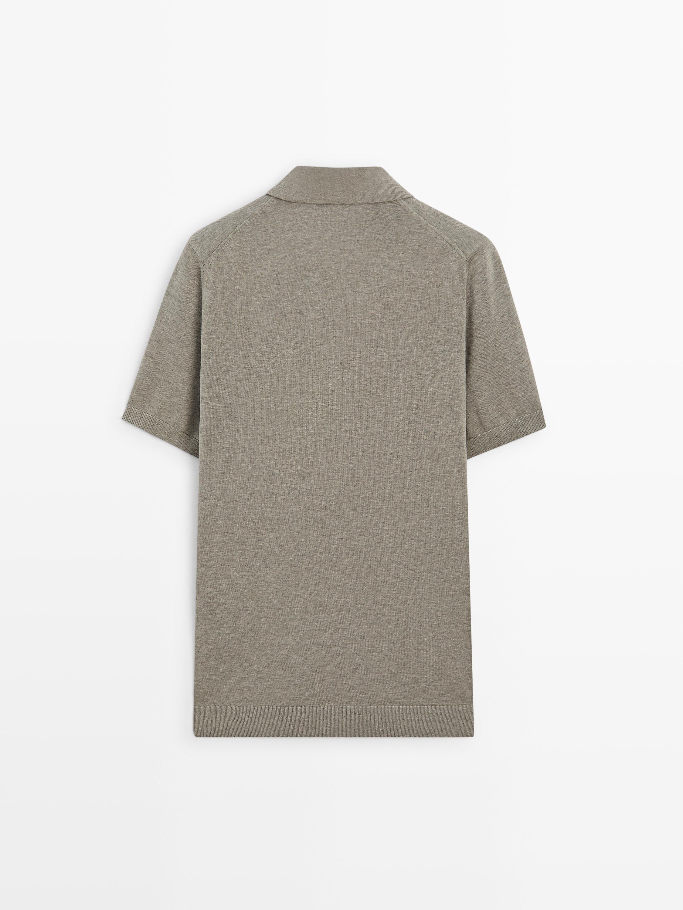 100% cotton knit polo shirt — Washed