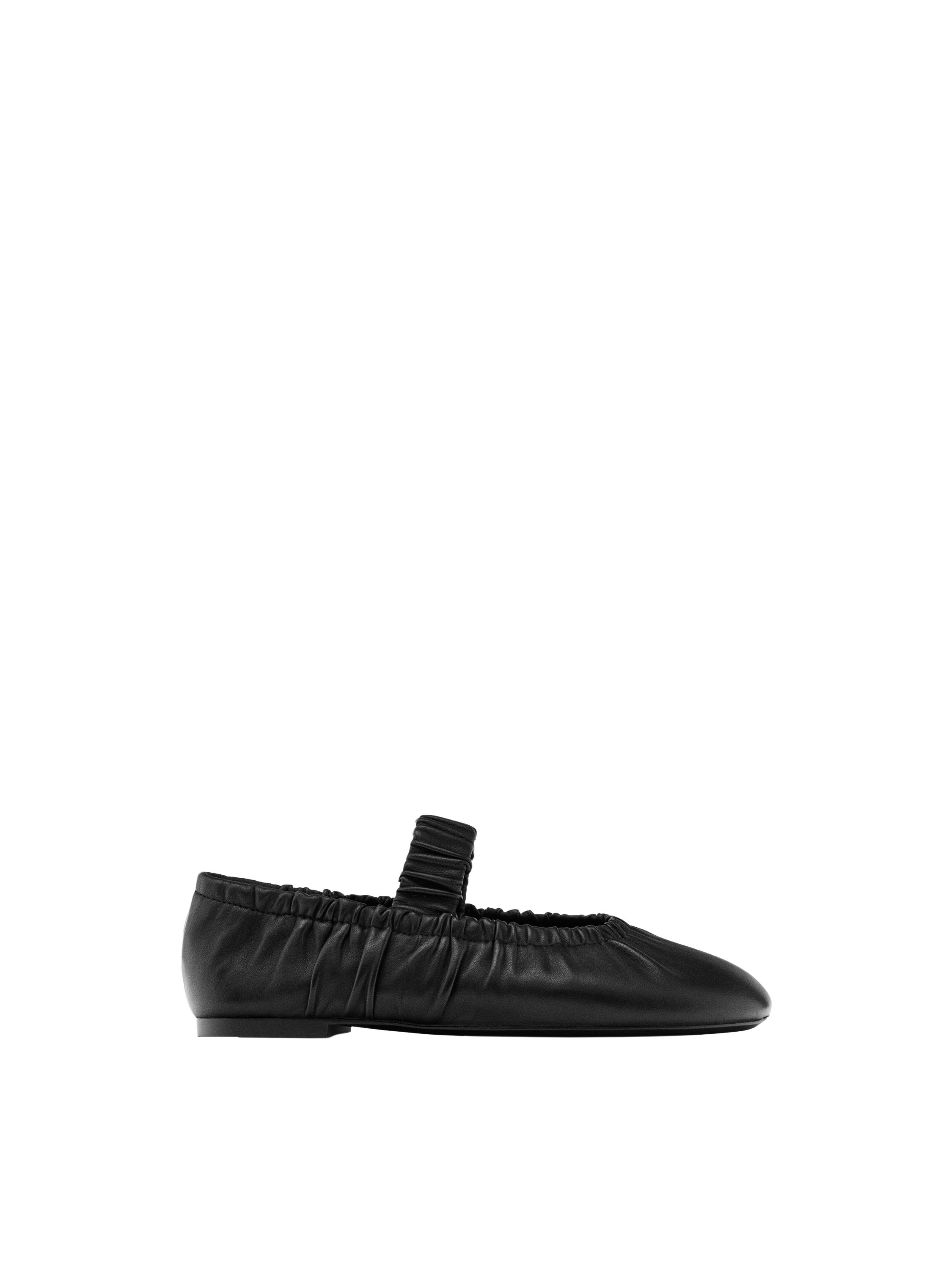 Soft stretch leather ballet flats · Black · Balletâ Flats