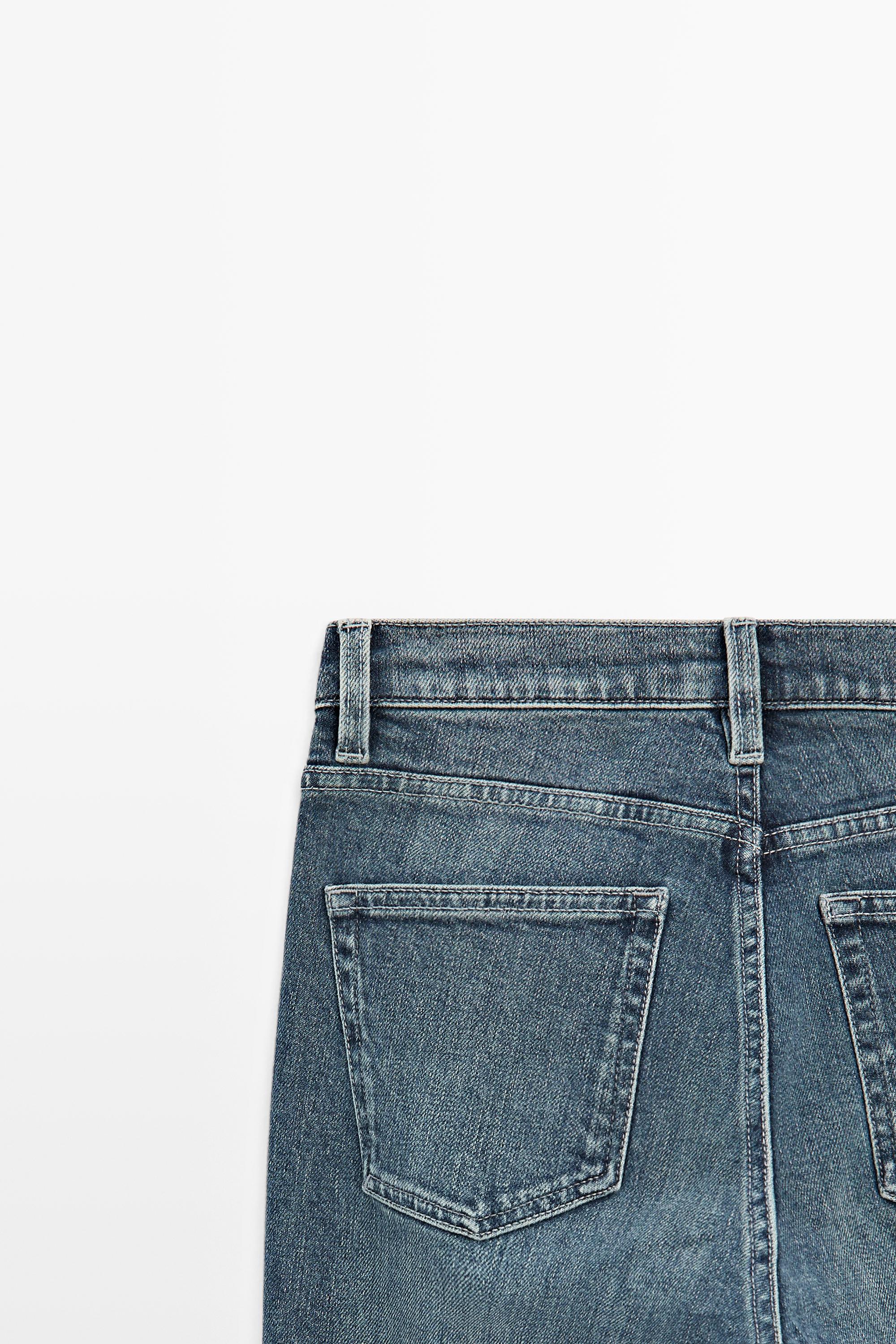 Mid-rise cropped slim fit jeans — Dark blue