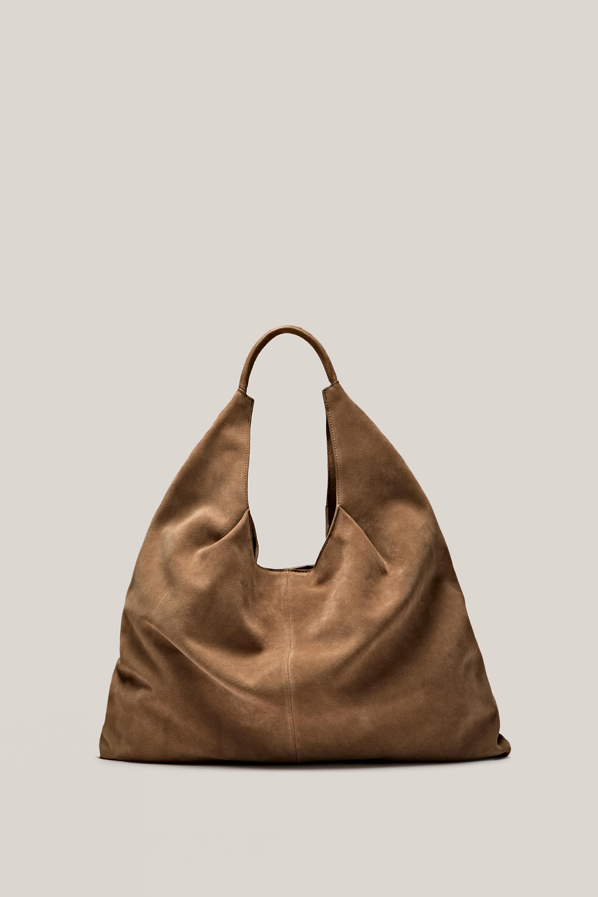 Split leather maxi shopper bag - LIMITED EDITION — SAND