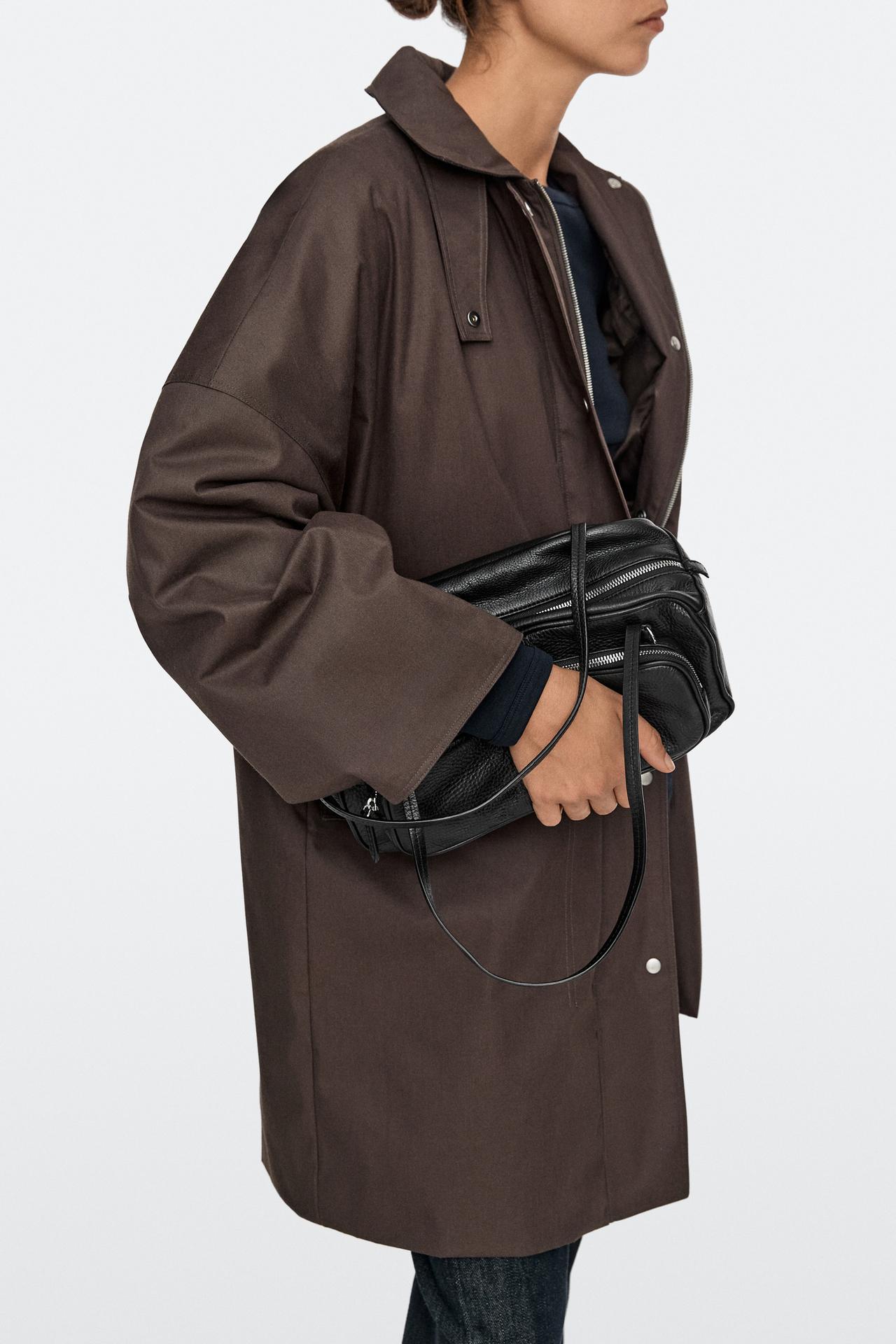 Medium Nappa leather bowling bag — BLACK