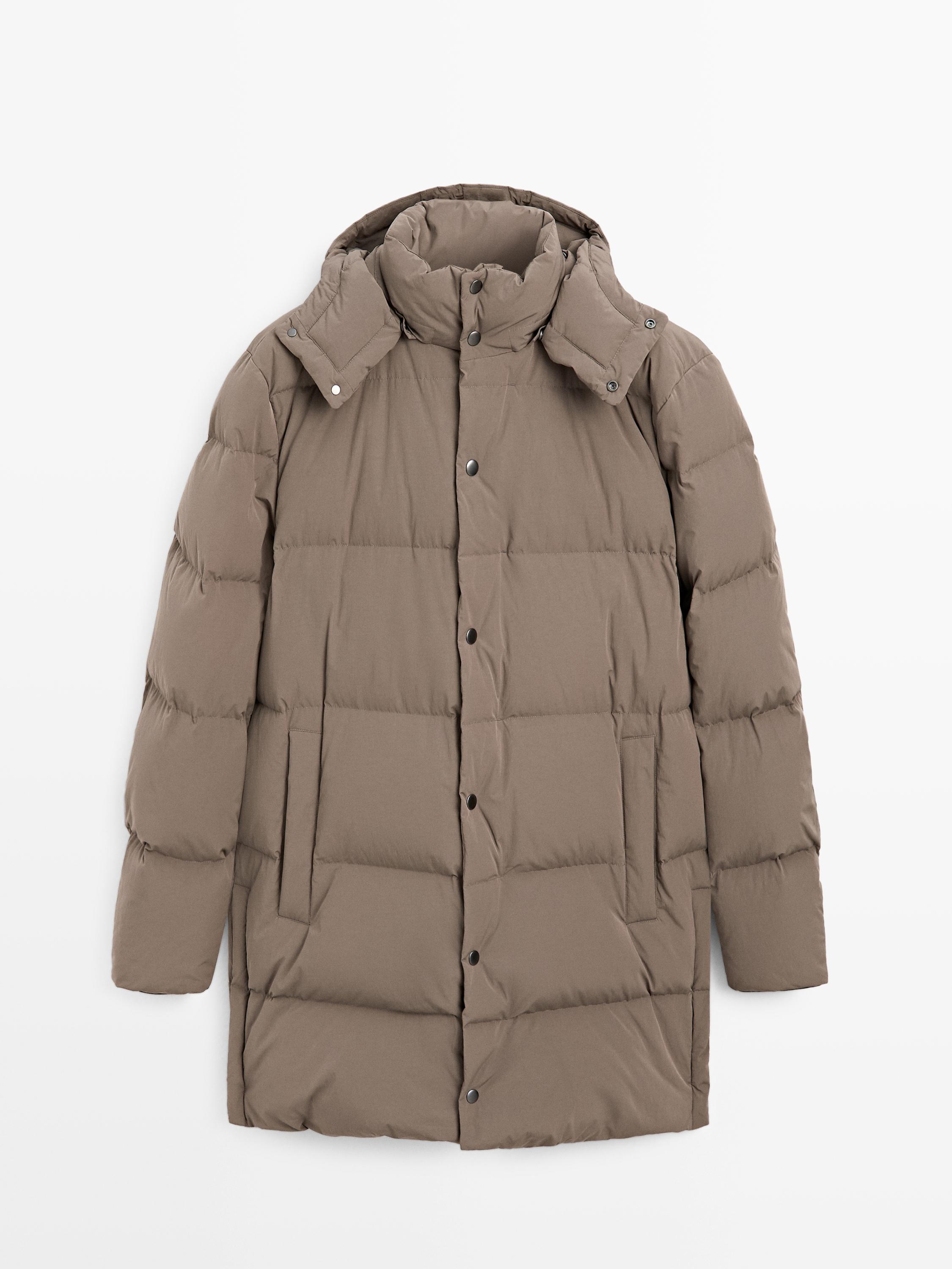 Chaqueta larga acolchada plumas water repellent