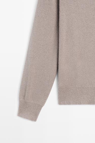 STUDIO V-neck knit cardigan — MOLE BROWN 6