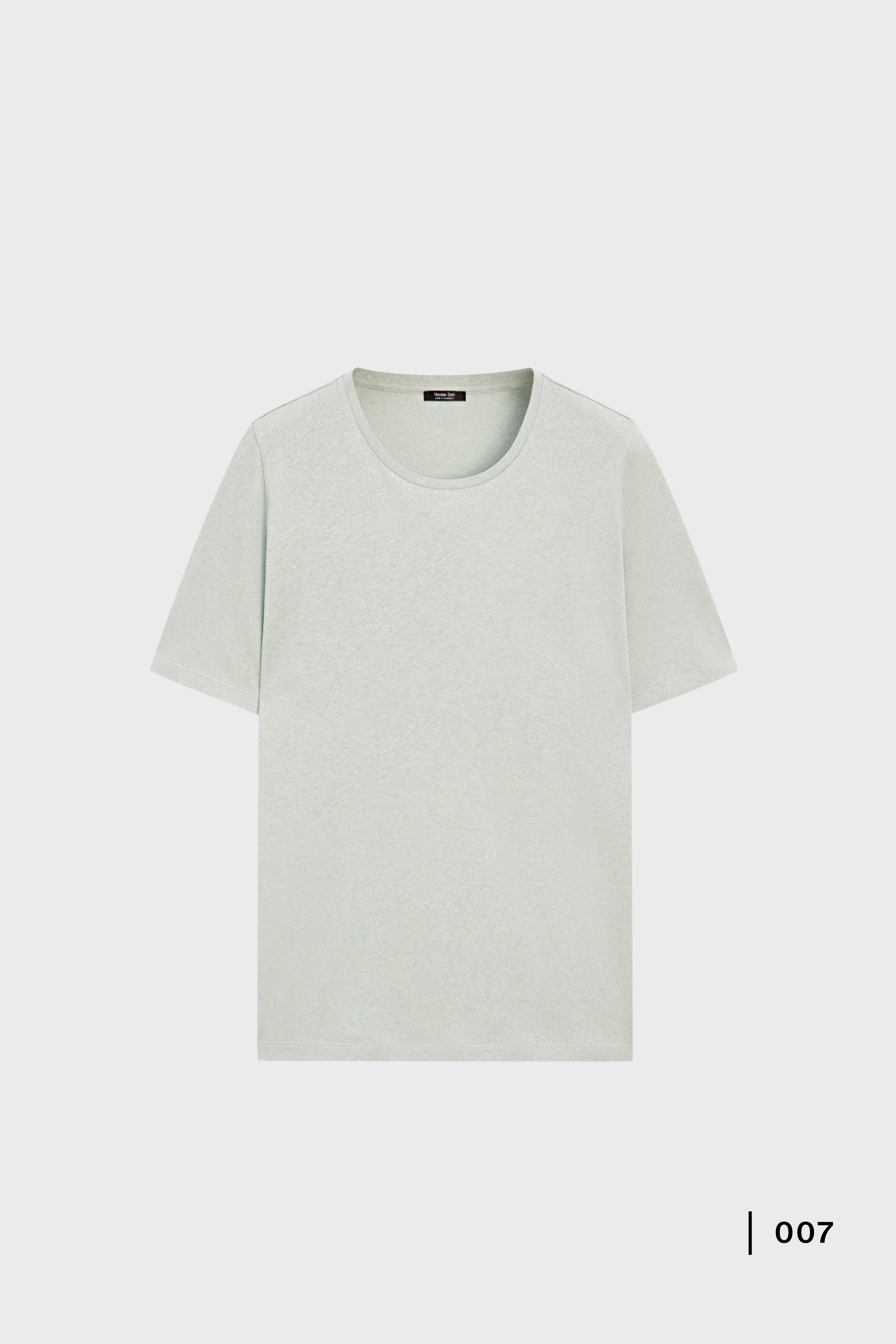 Short sleeve linen and cotton T-shirt — GREEN