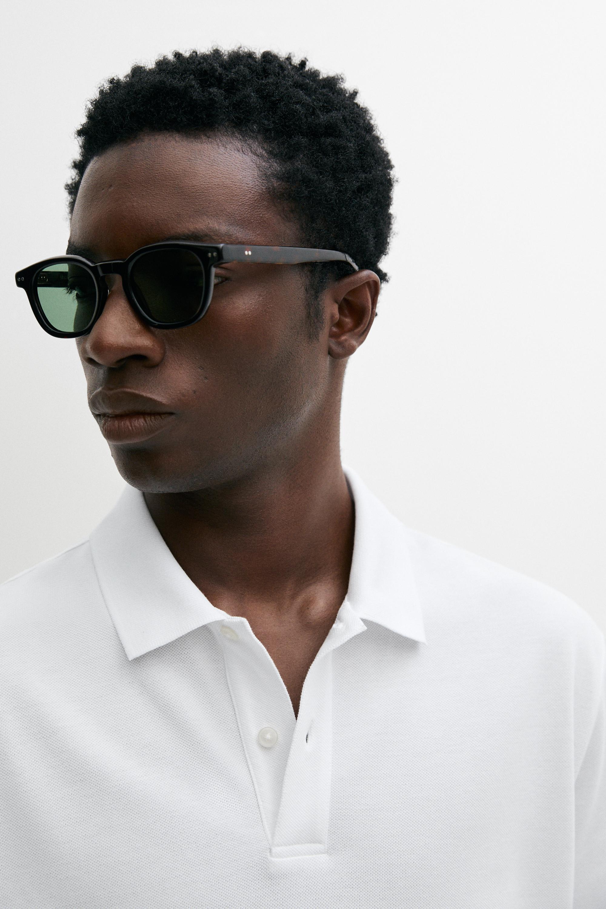 Micro-textured cotton piqué polo shirt — WHITE