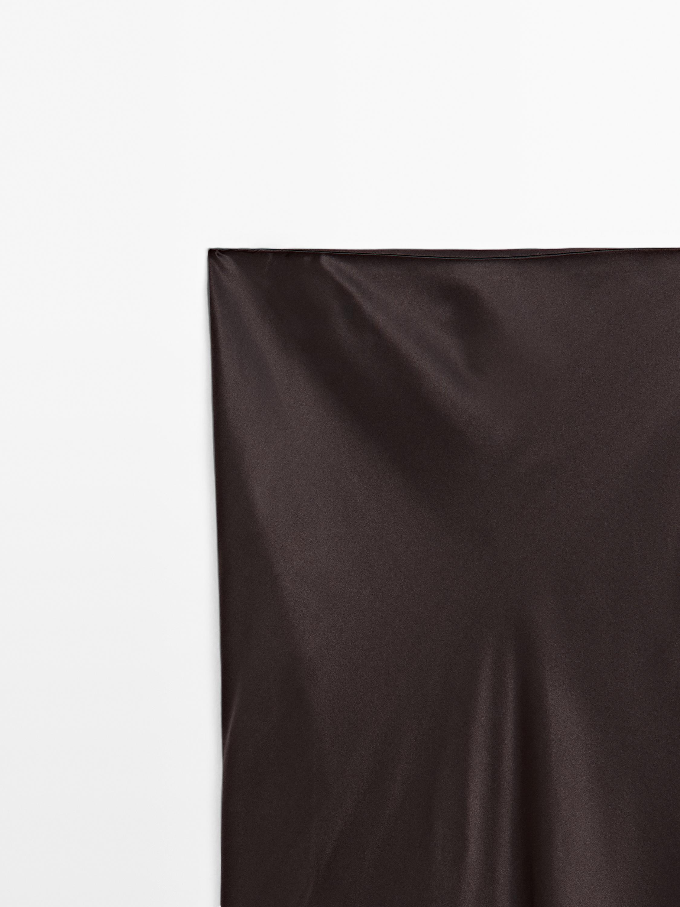 Satin lace-trimmed midi skirt - STUDIO