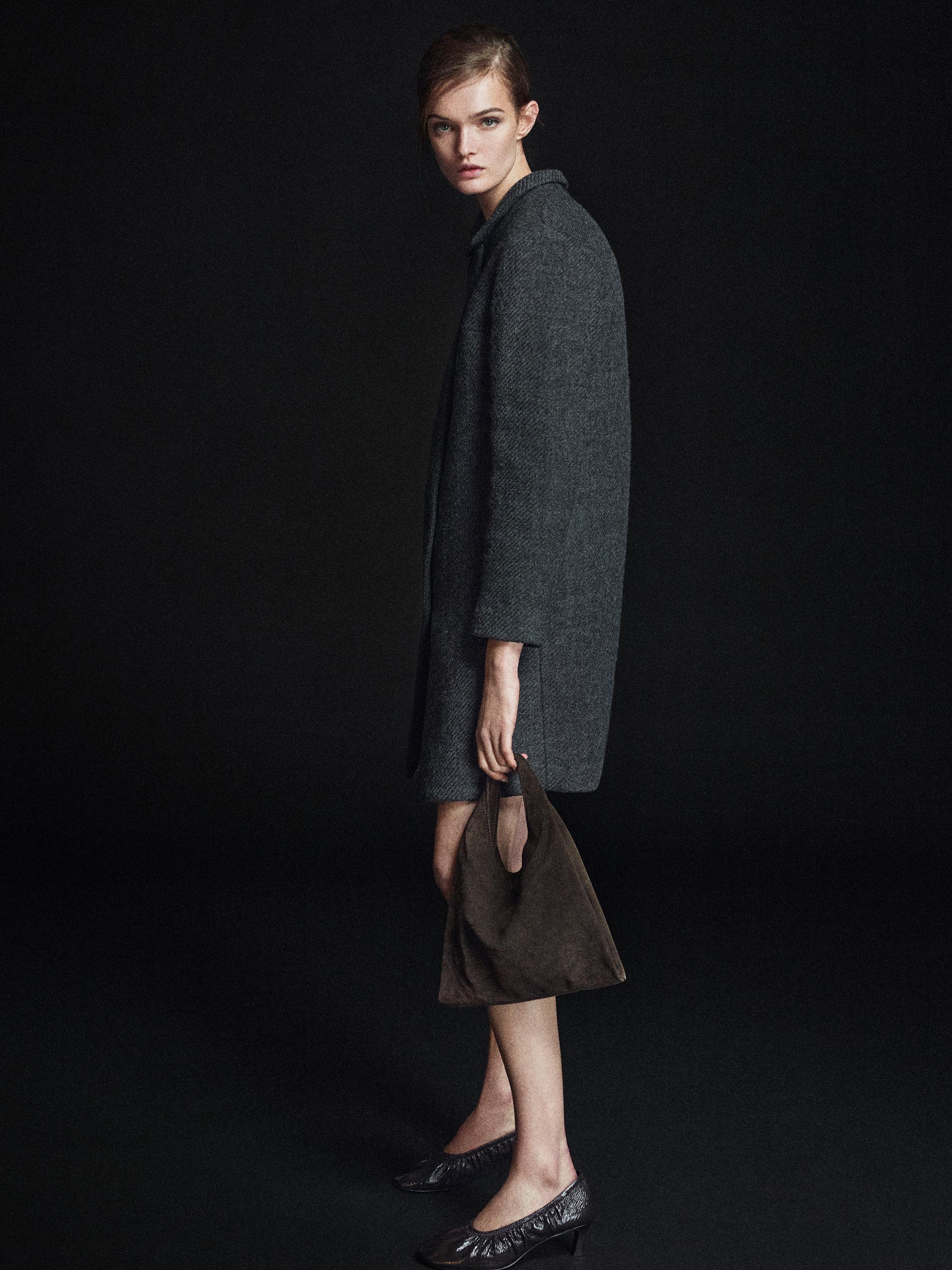 Long wool blend coat