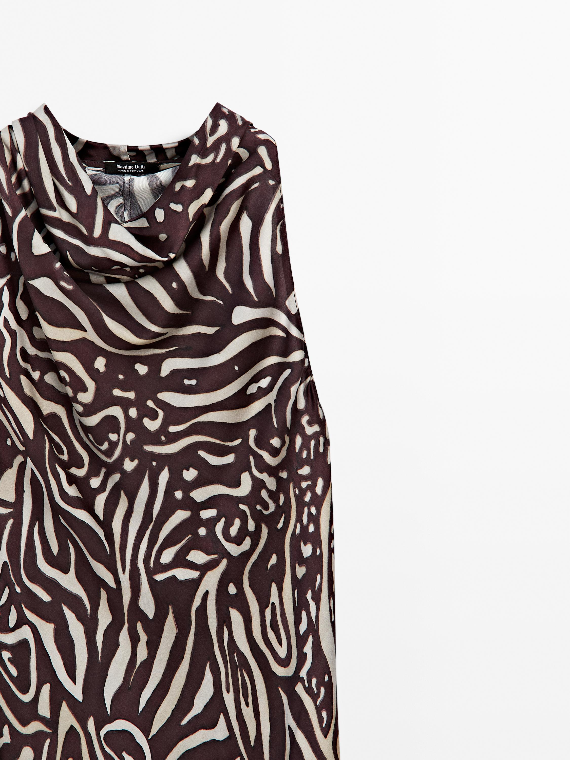 Flowing printed midi dress